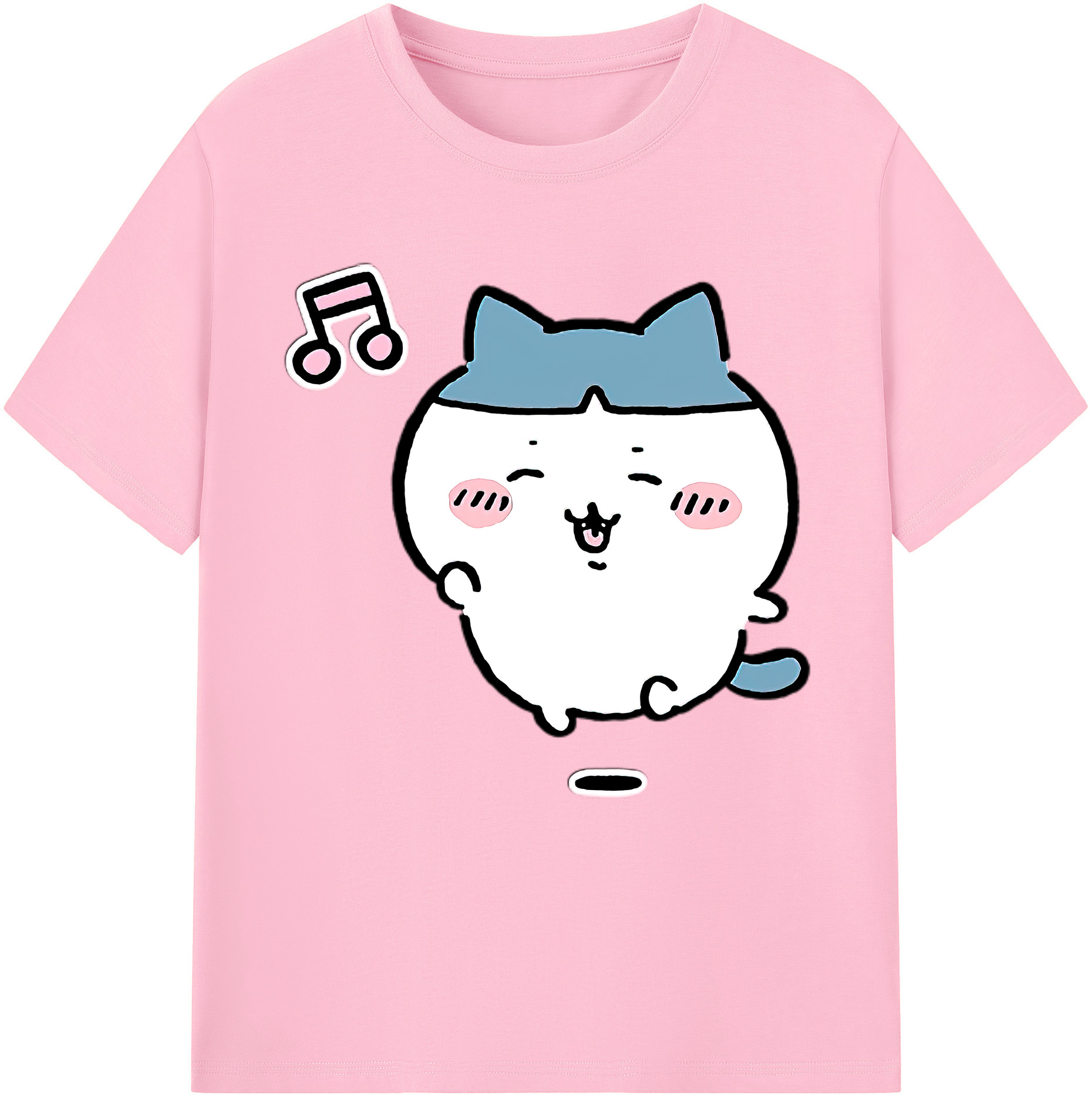 （画像用） ちいかわ ハチワレ Chii-kawa hachiware 綿100％半袖Tシャツ（フロントプリント）