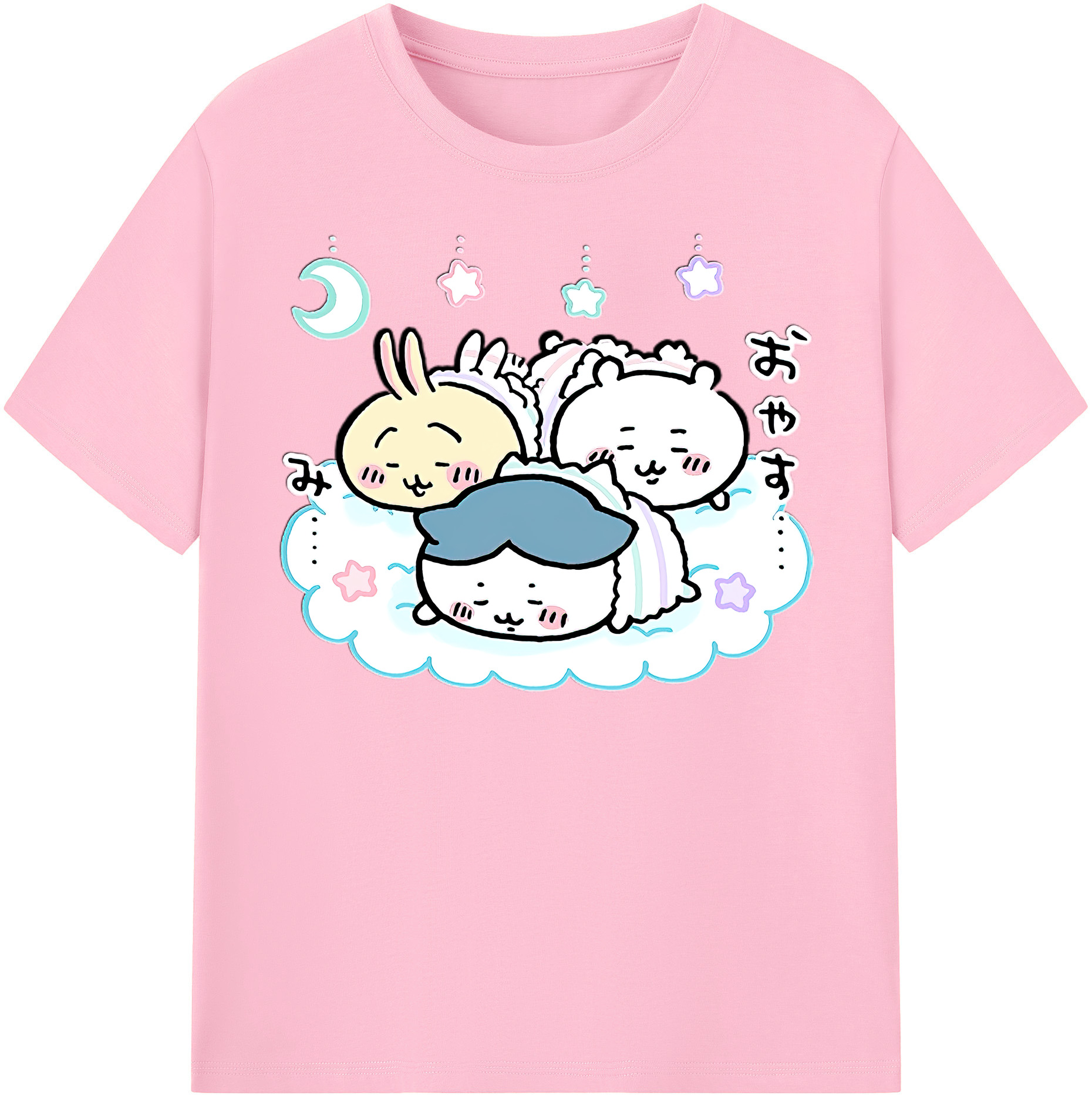 （画像用） ちいかわ ハチワレ Chii-kawa hachiware 綿100％半袖Tシャツ（フロントプリント）