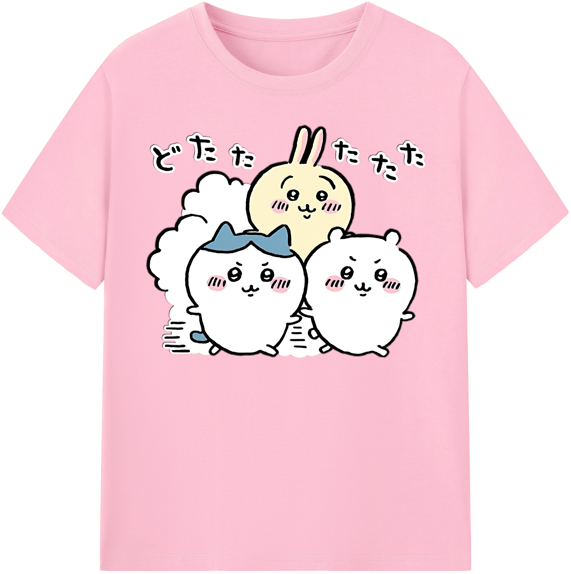 （画像用） ちいかわ ハチワレ Chii-kawa hachiware 綿100％半袖Tシャツ（フロントプリント）