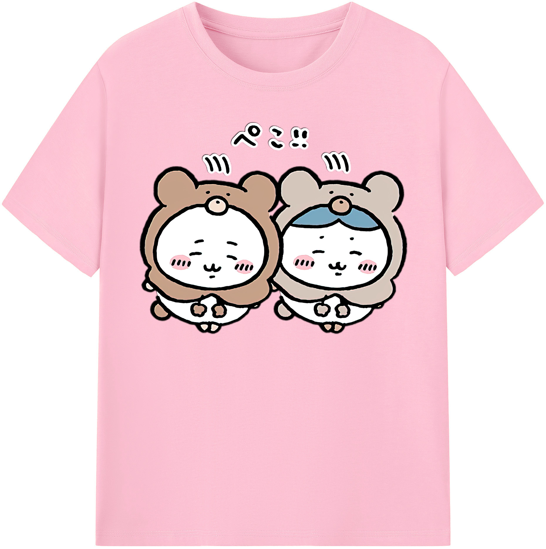 （画像用） ちいかわ ハチワレ Chii-kawa hachiware 綿100％半袖Tシャツ（フロントプリント）