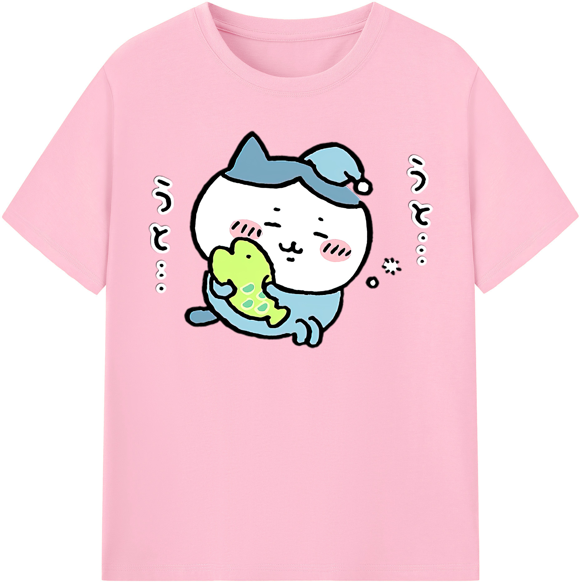 （画像用） ちいかわ ハチワレ Chii-kawa hachiware 綿100％半袖Tシャツ（フロントプリント）