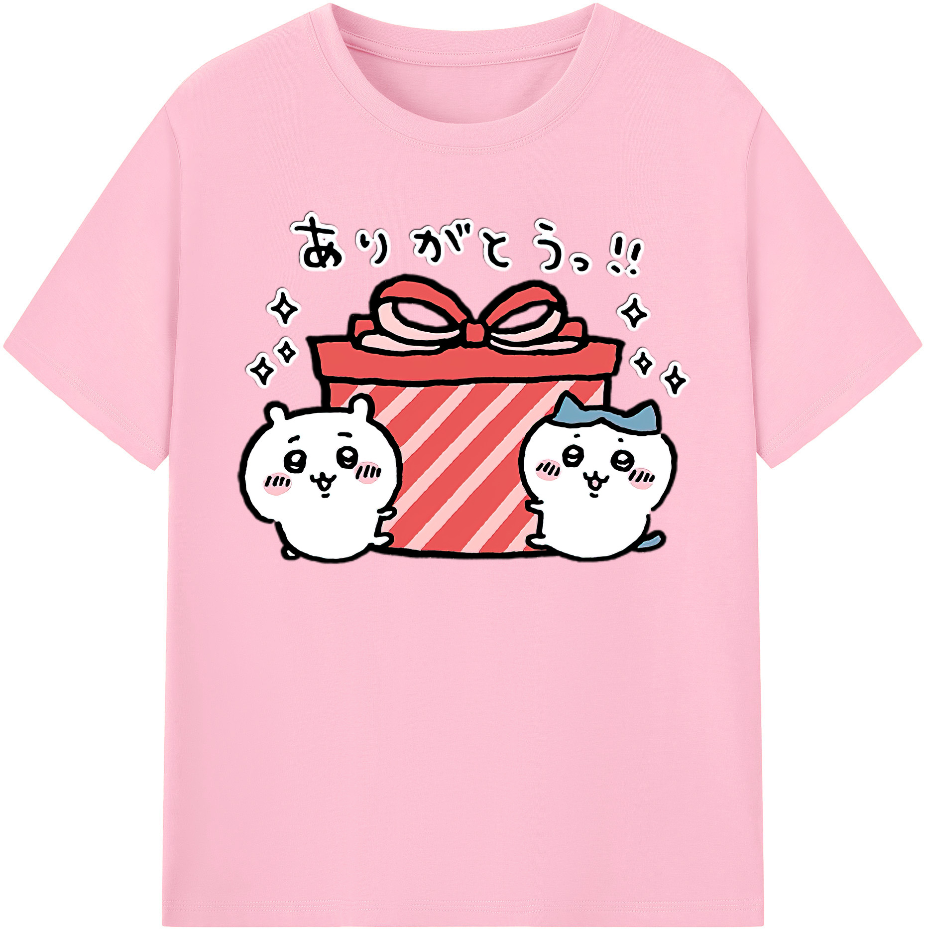 （画像用） ちいかわ ハチワレ Chii-kawa hachiware 綿100％半袖Tシャツ（フロントプリント）