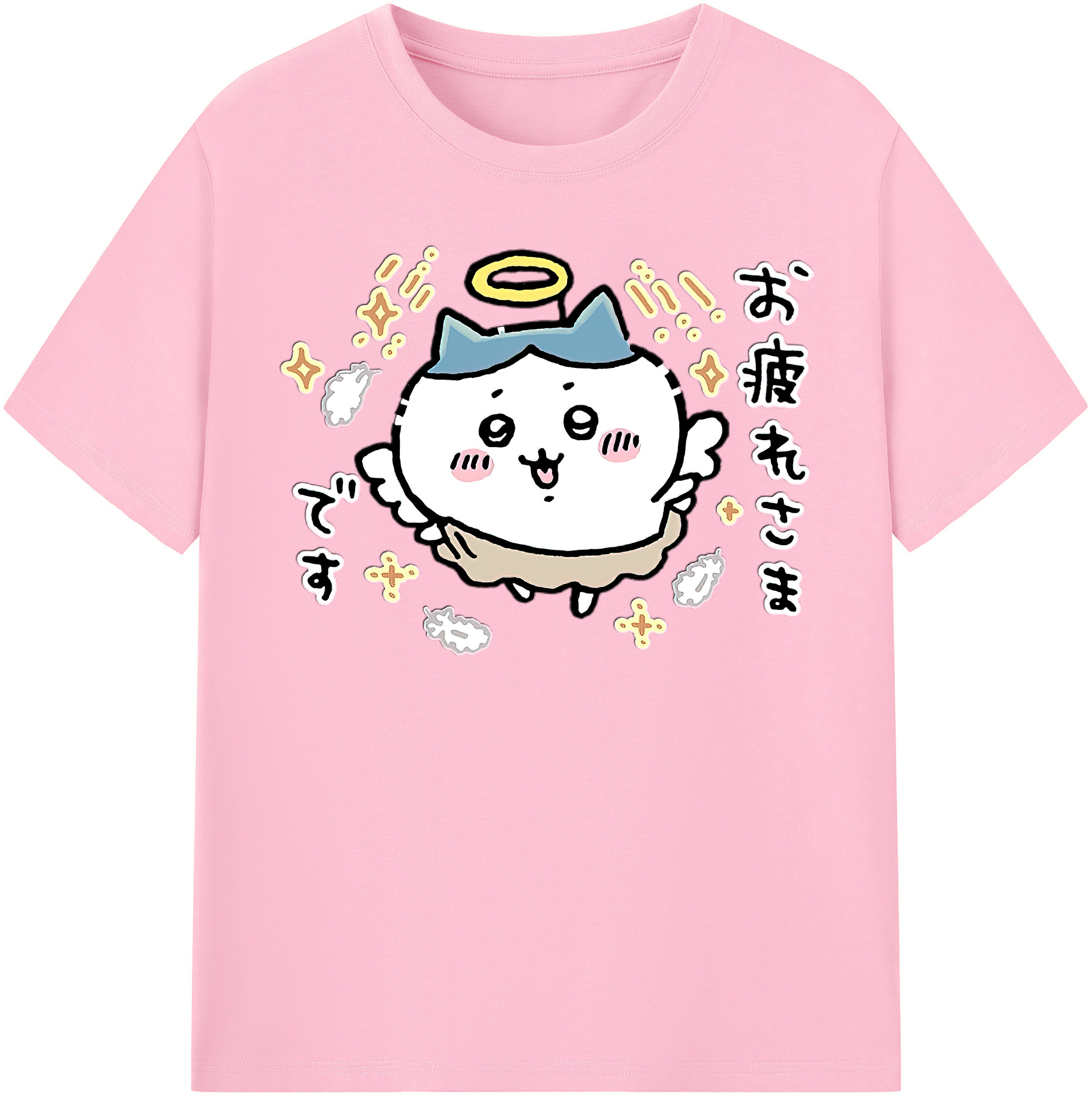 （画像用） ちいかわ ハチワレ Chii-kawa hachiware 綿100％半袖Tシャツ（フロントプリント）