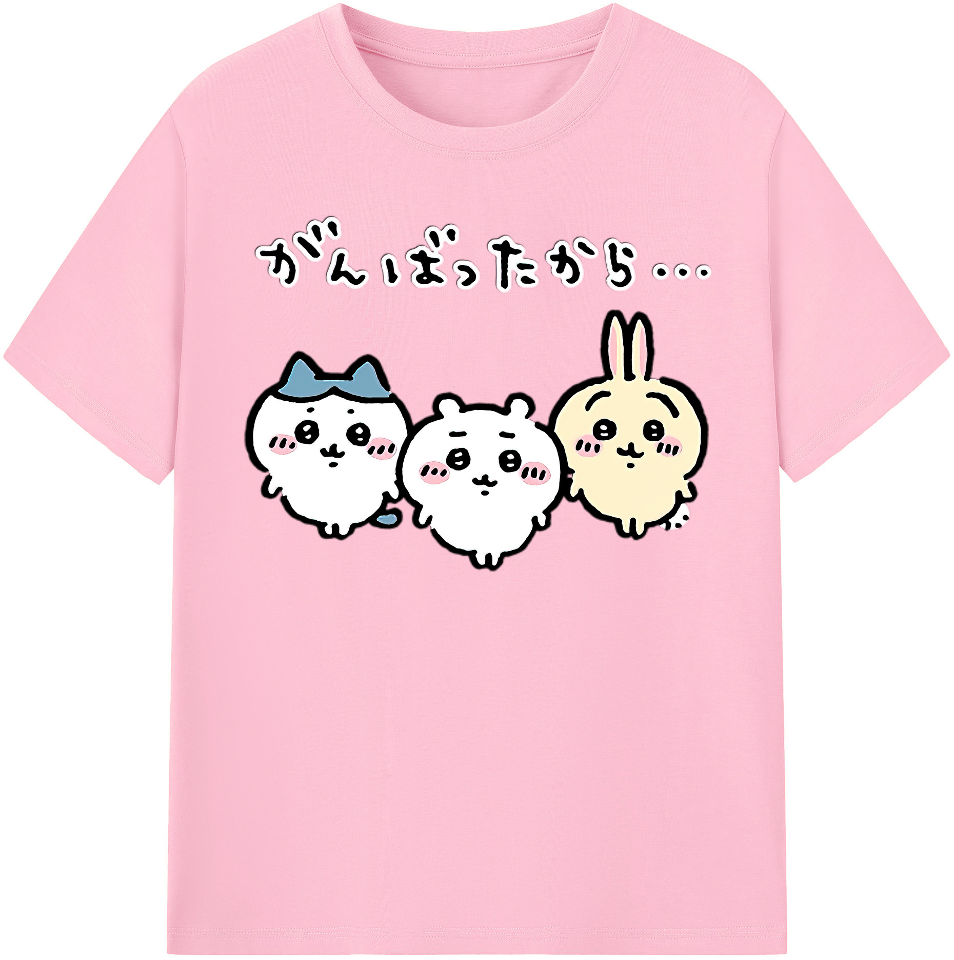 （画像用） ちいかわ ハチワレ Chii-kawa hachiware 綿100％半袖Tシャツ（フロントプリント）