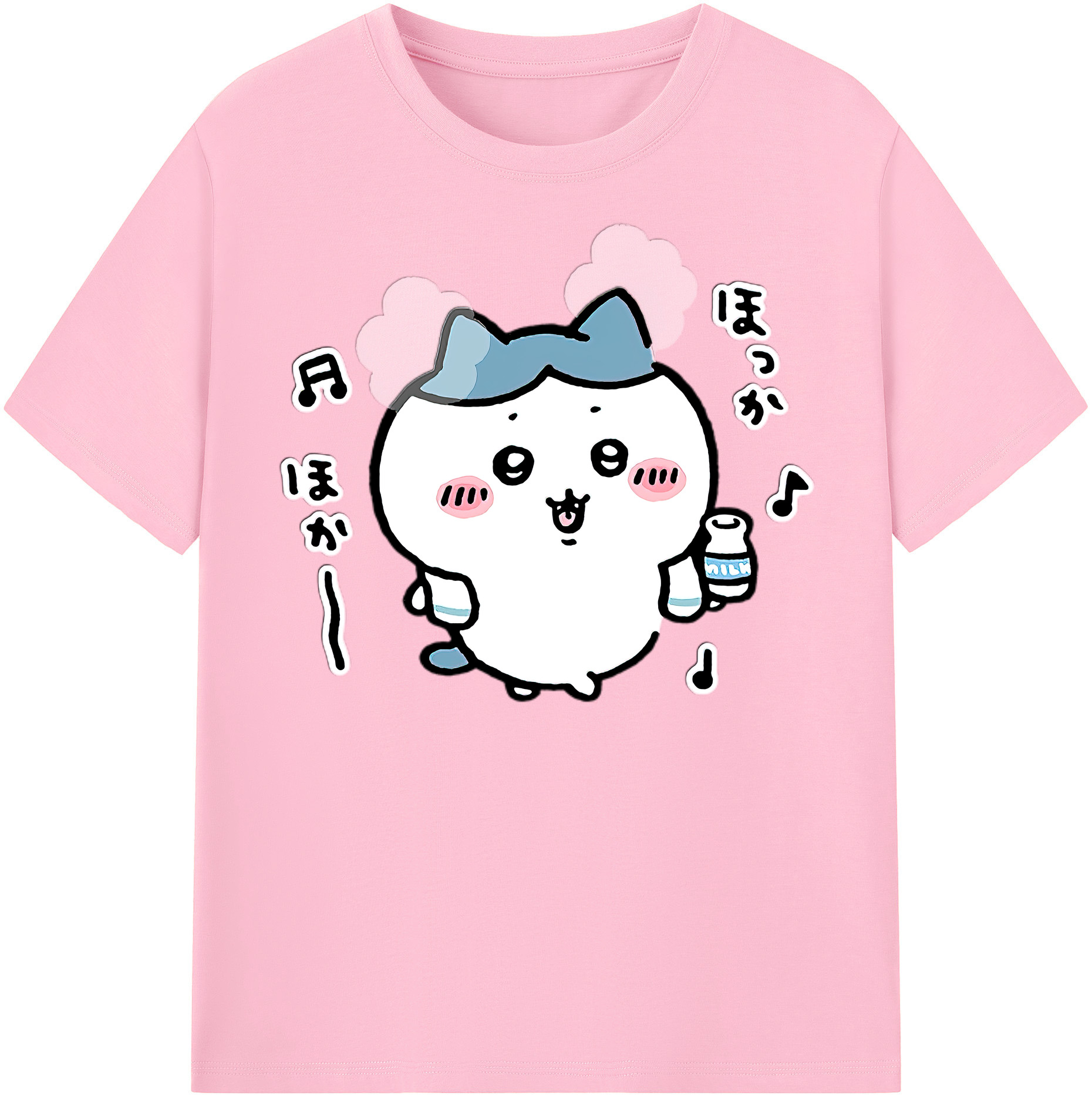 （画像用） ちいかわ ハチワレ Chii-kawa hachiware 綿100％半袖Tシャツ（フロントプリント）