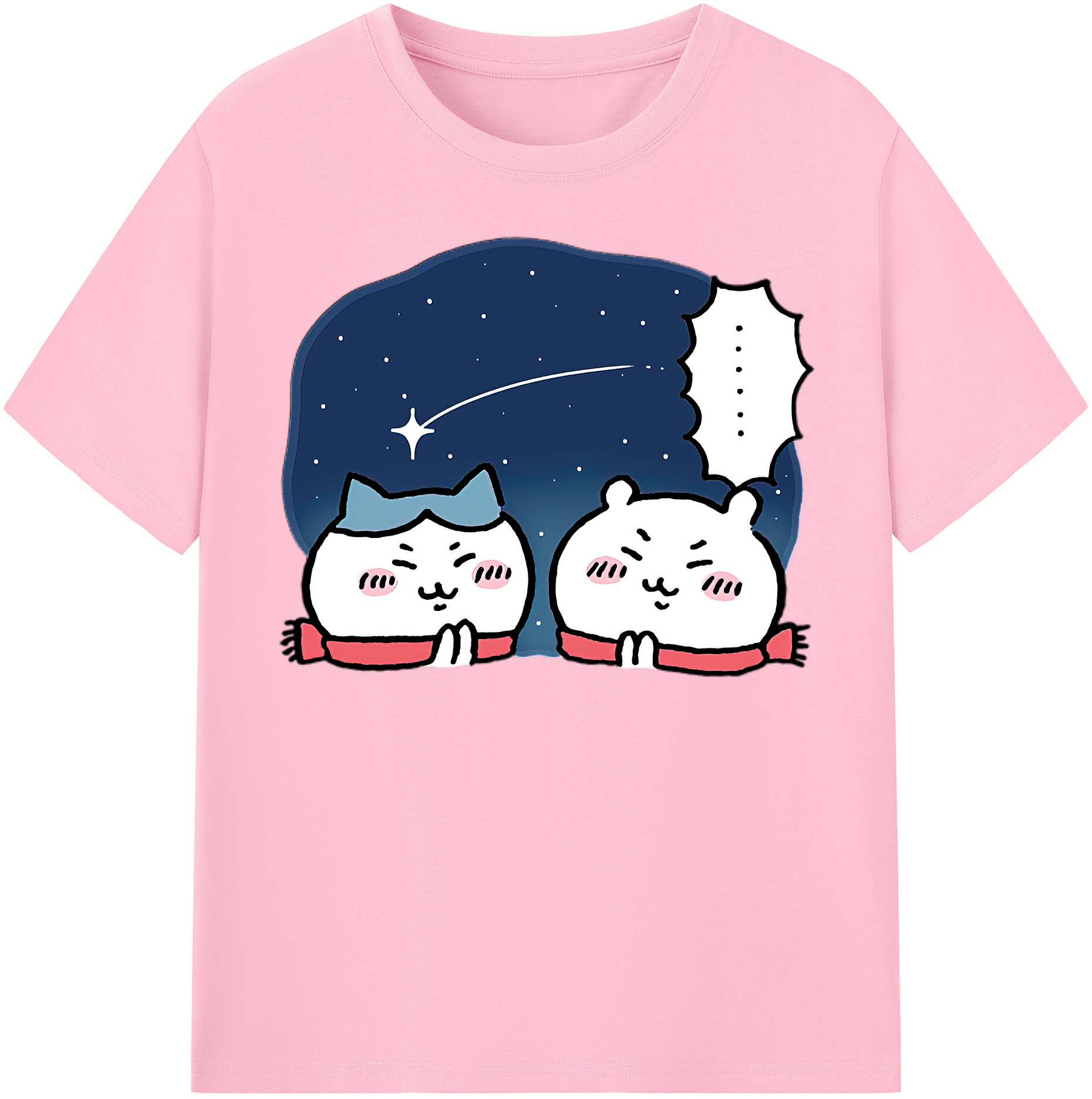 （画像用） ちいかわ ハチワレ Chii-kawa hachiware 綿100％半袖Tシャツ（フロントプリント）