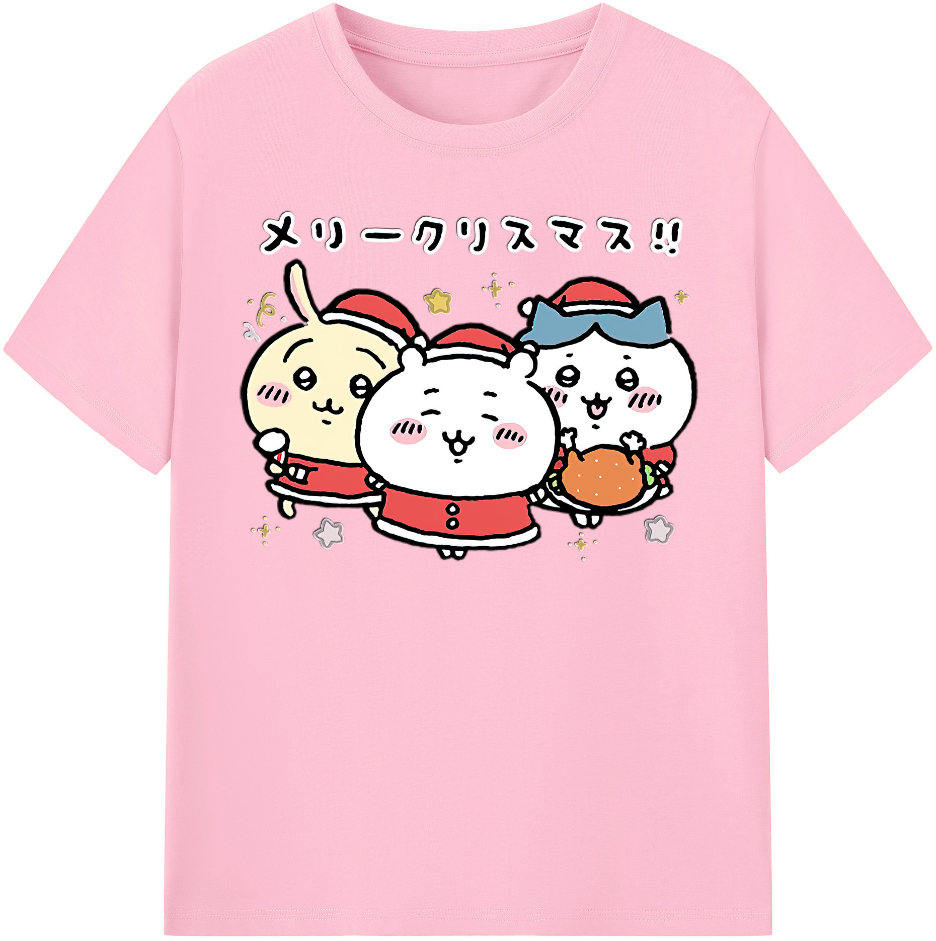 （画像用） ちいかわ ハチワレ Chii-kawa hachiware 綿100％半袖Tシャツ（フロントプリント）