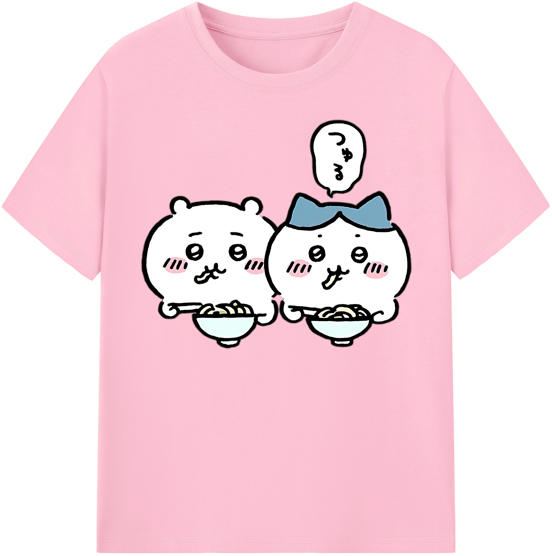 （画像用） ちいかわ ハチワレ Chii-kawa hachiware 綿100％半袖Tシャツ（フロントプリント）