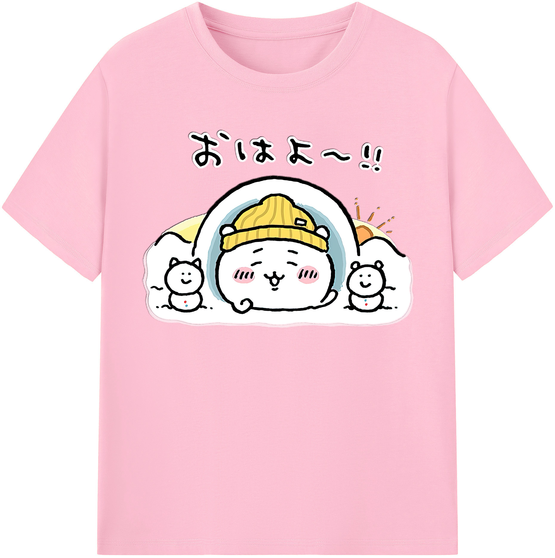 （画像用） ちいかわ ちいかわ Chii-kawa chiikawa 綿100％半袖Tシャツ（フロントプリント）