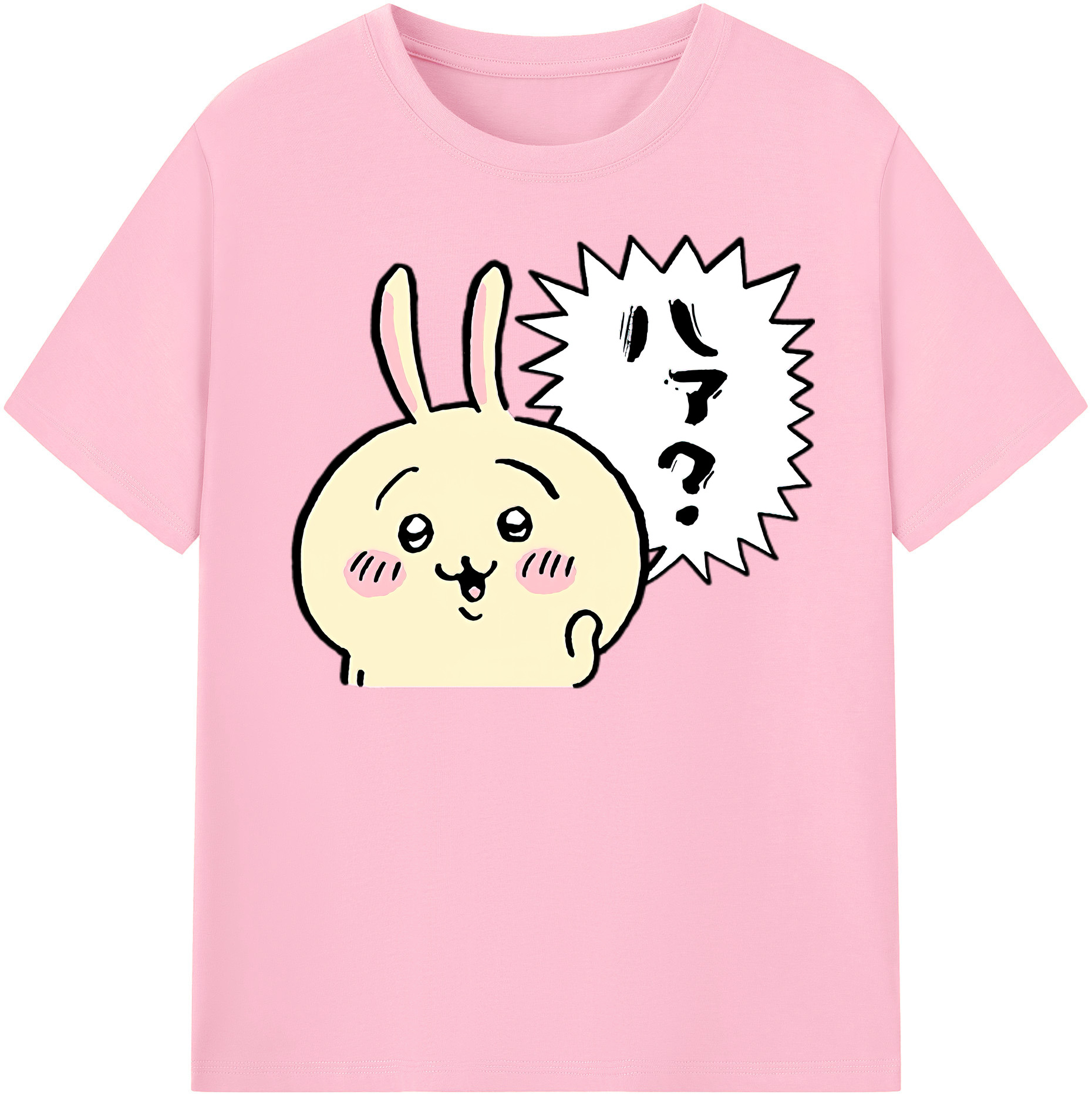（画像用） ちいかわ うさぎ Chii-kawa usagi 綿100％半袖Tシャツ（フロントプリント）