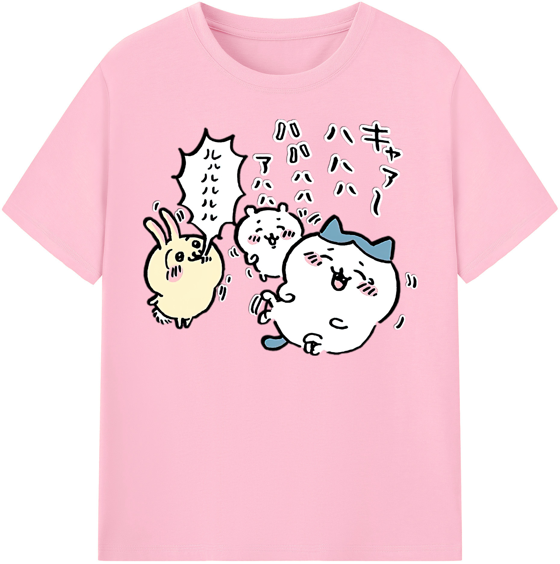 （画像用） ちいかわ うさぎ Chii-kawa usagi 綿100％半袖Tシャツ（フロントプリント）