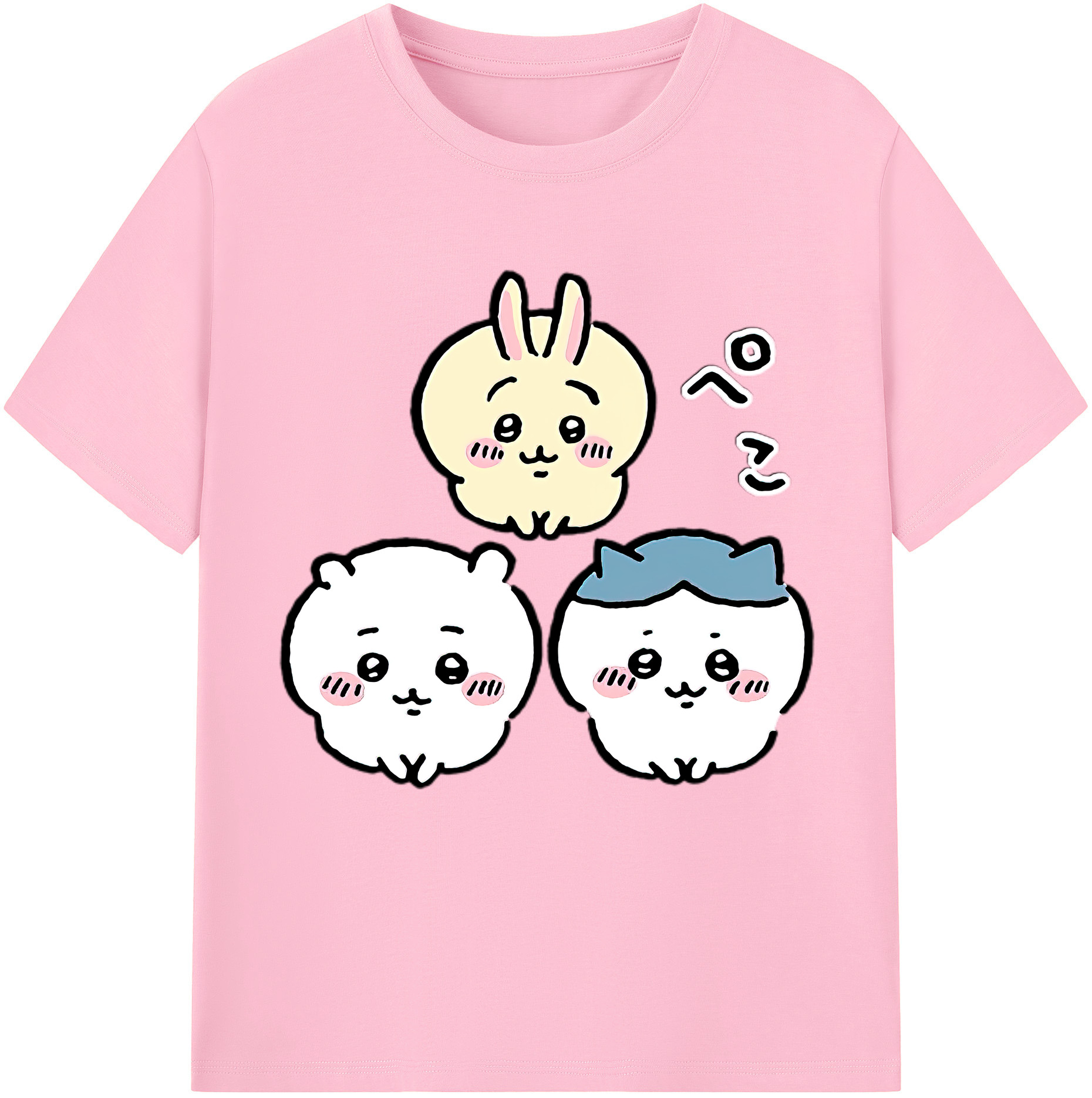 （画像用） ちいかわ うさぎ Chii-kawa usagi 綿100％半袖Tシャツ（フロントプリント）