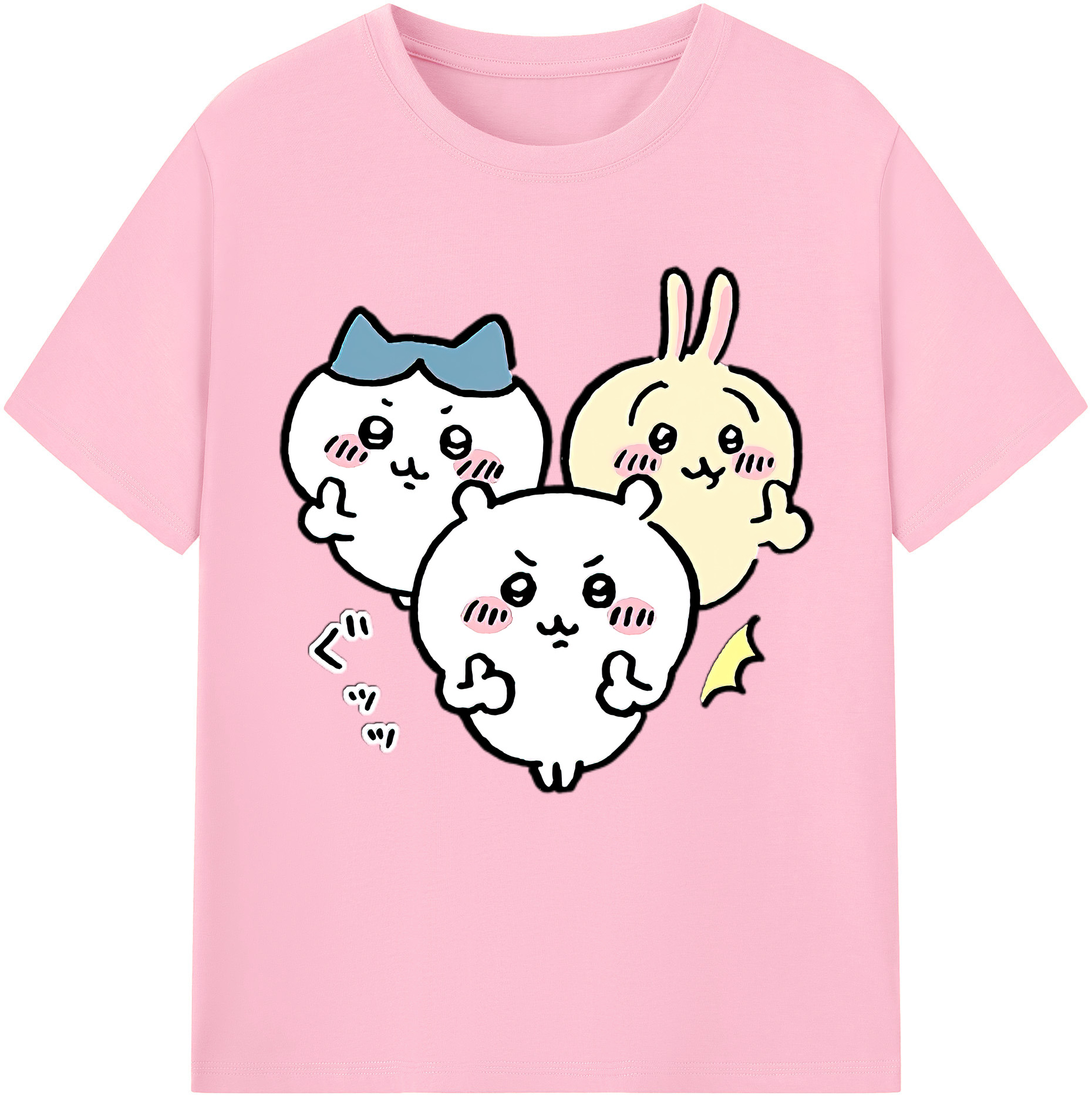 （画像用） ちいかわ うさぎ Chii-kawa usagi 綿100％半袖Tシャツ（フロントプリント）