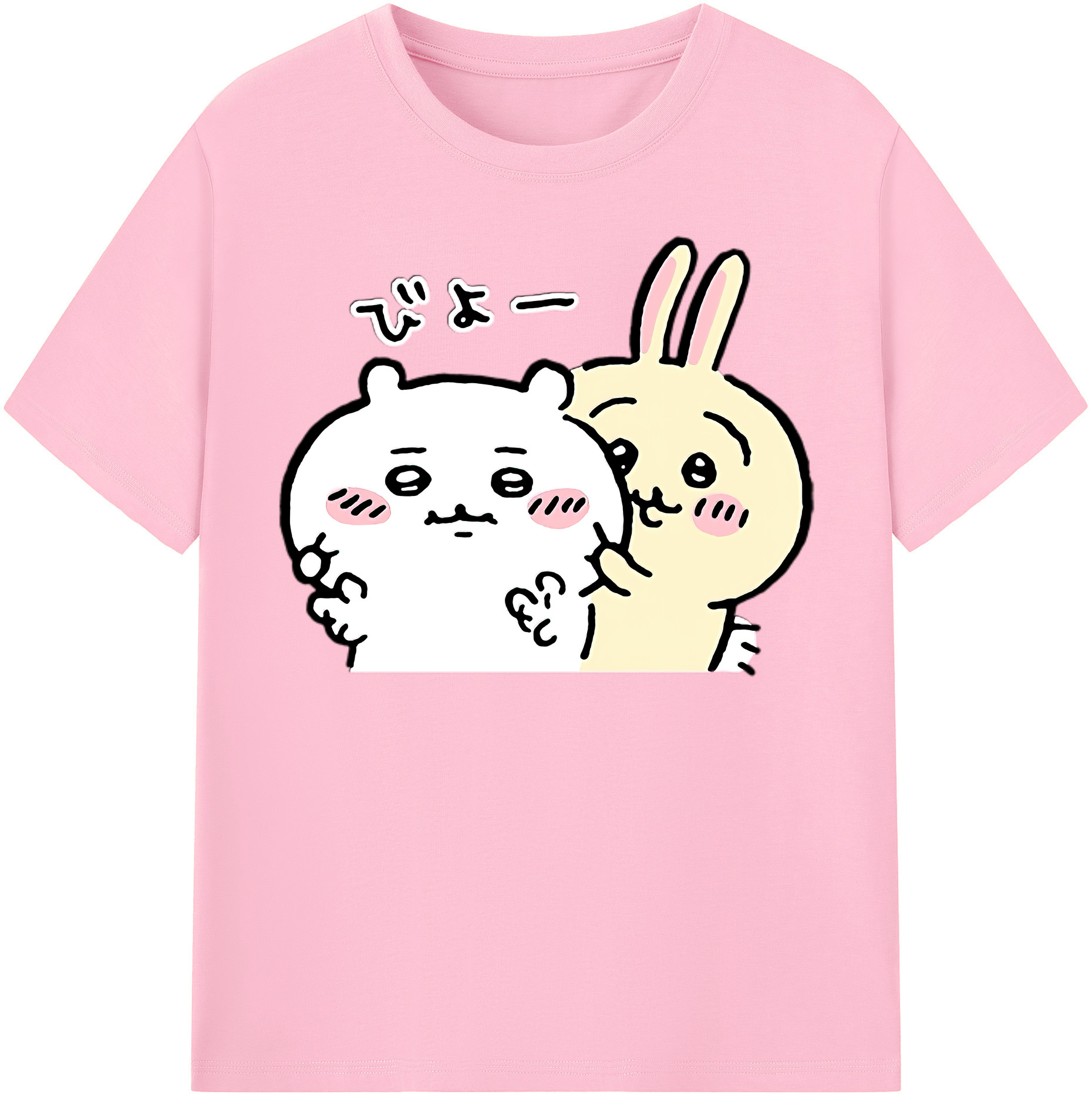 （画像用） ちいかわ うさぎ Chii-kawa usagi 綿100％半袖Tシャツ（フロントプリント）