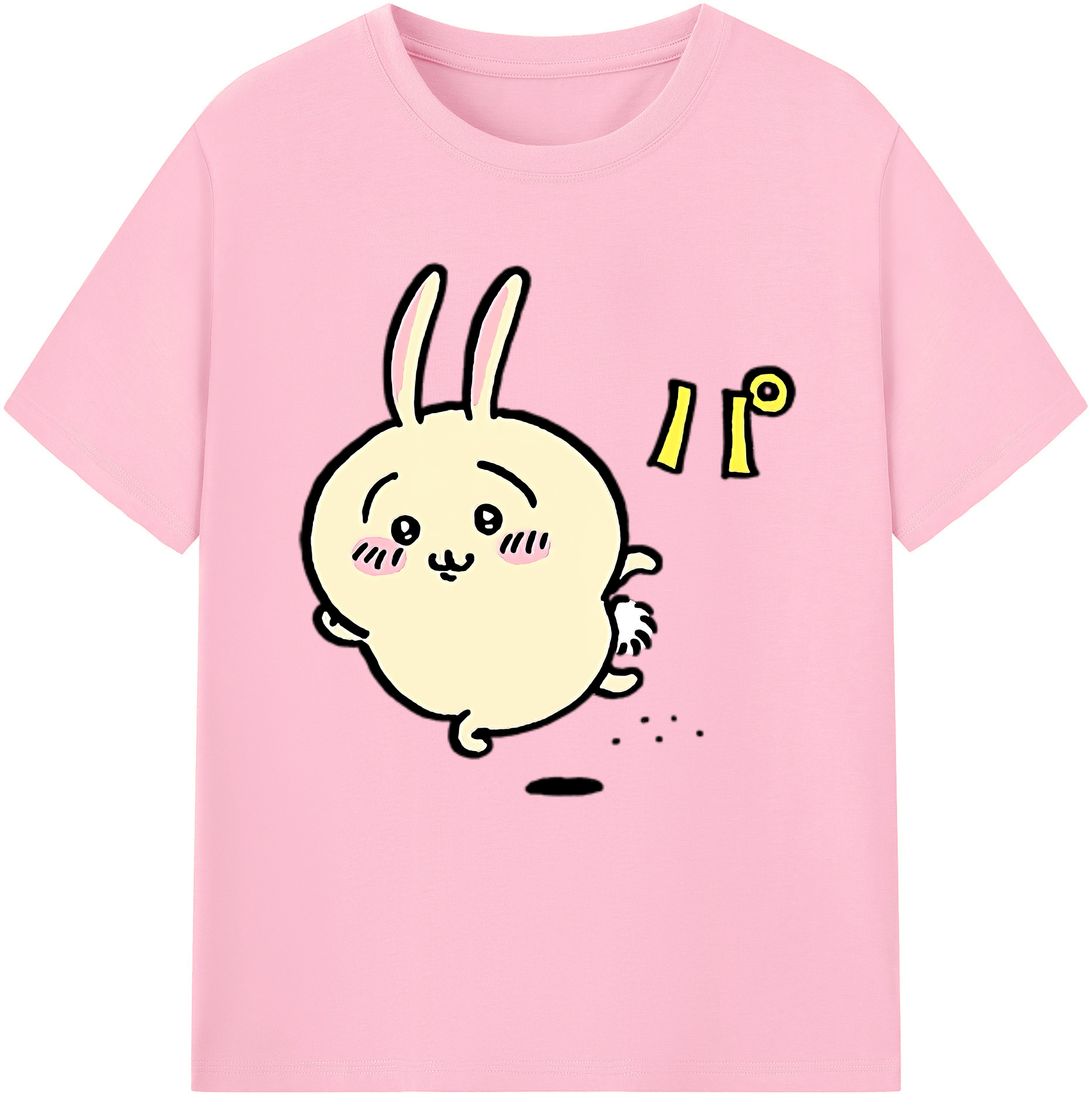 （画像用） ちいかわ うさぎ Chii-kawa usagi 綿100％半袖Tシャツ（フロントプリント）
