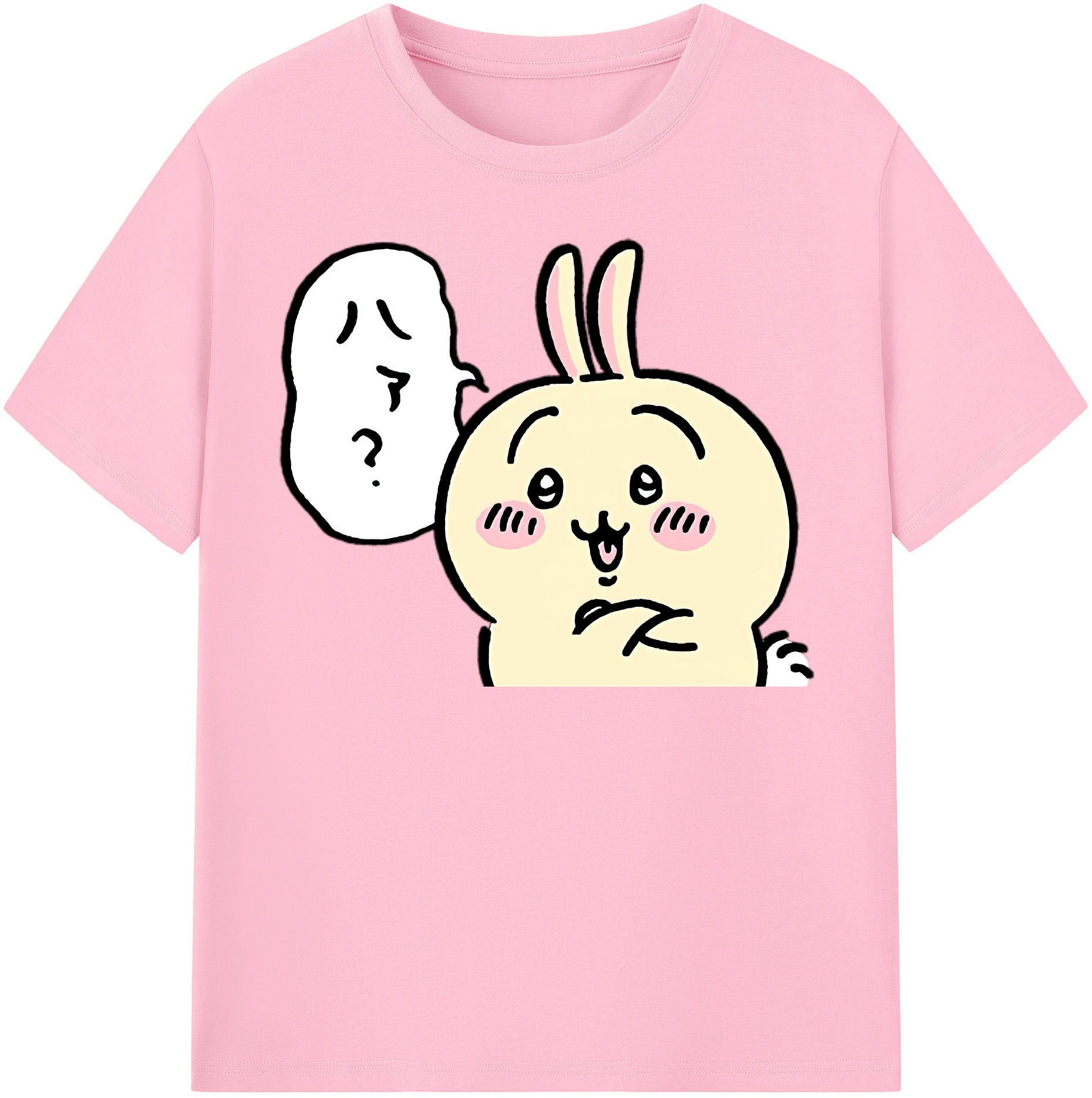 （画像用） ちいかわ うさぎ Chii-kawa usagi 綿100％半袖Tシャツ（フロントプリント）