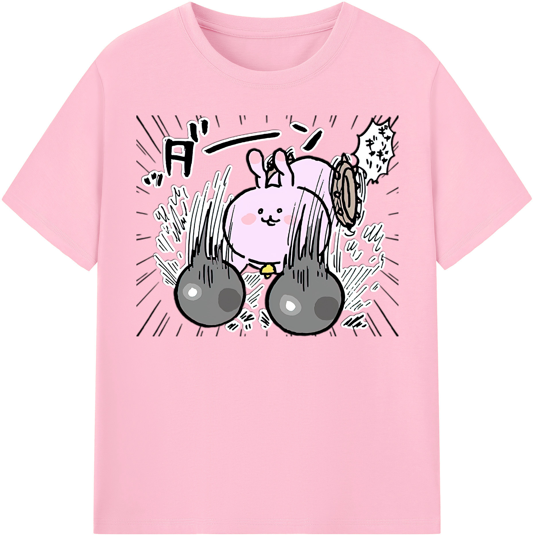（画像用） ちいかわ うさぎ Chii-kawa usagi 綿100％半袖Tシャツ（フロントプリント）