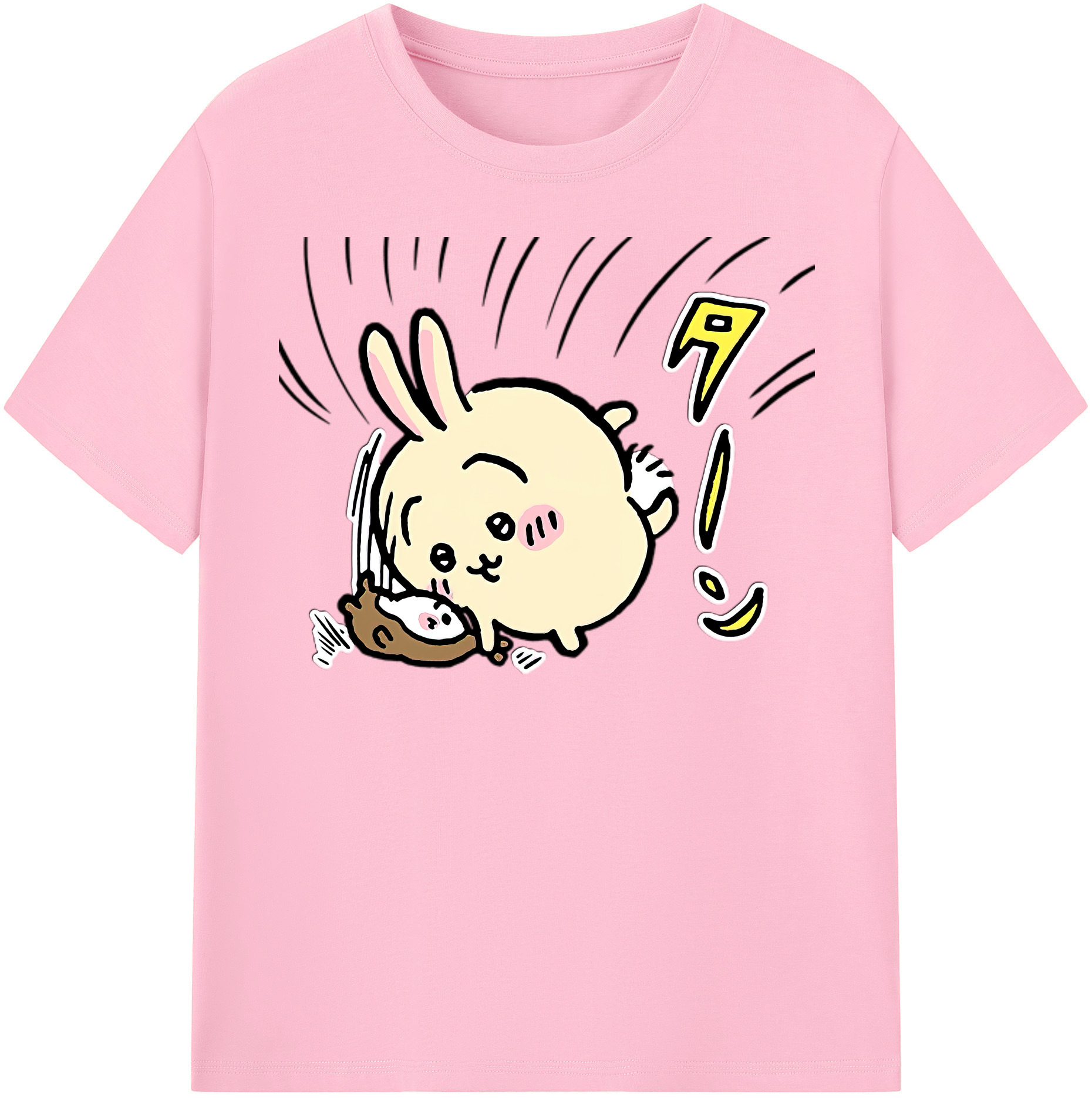 （画像用） ちいかわ うさぎ Chii-kawa usagi 綿100％半袖Tシャツ（フロントプリント）