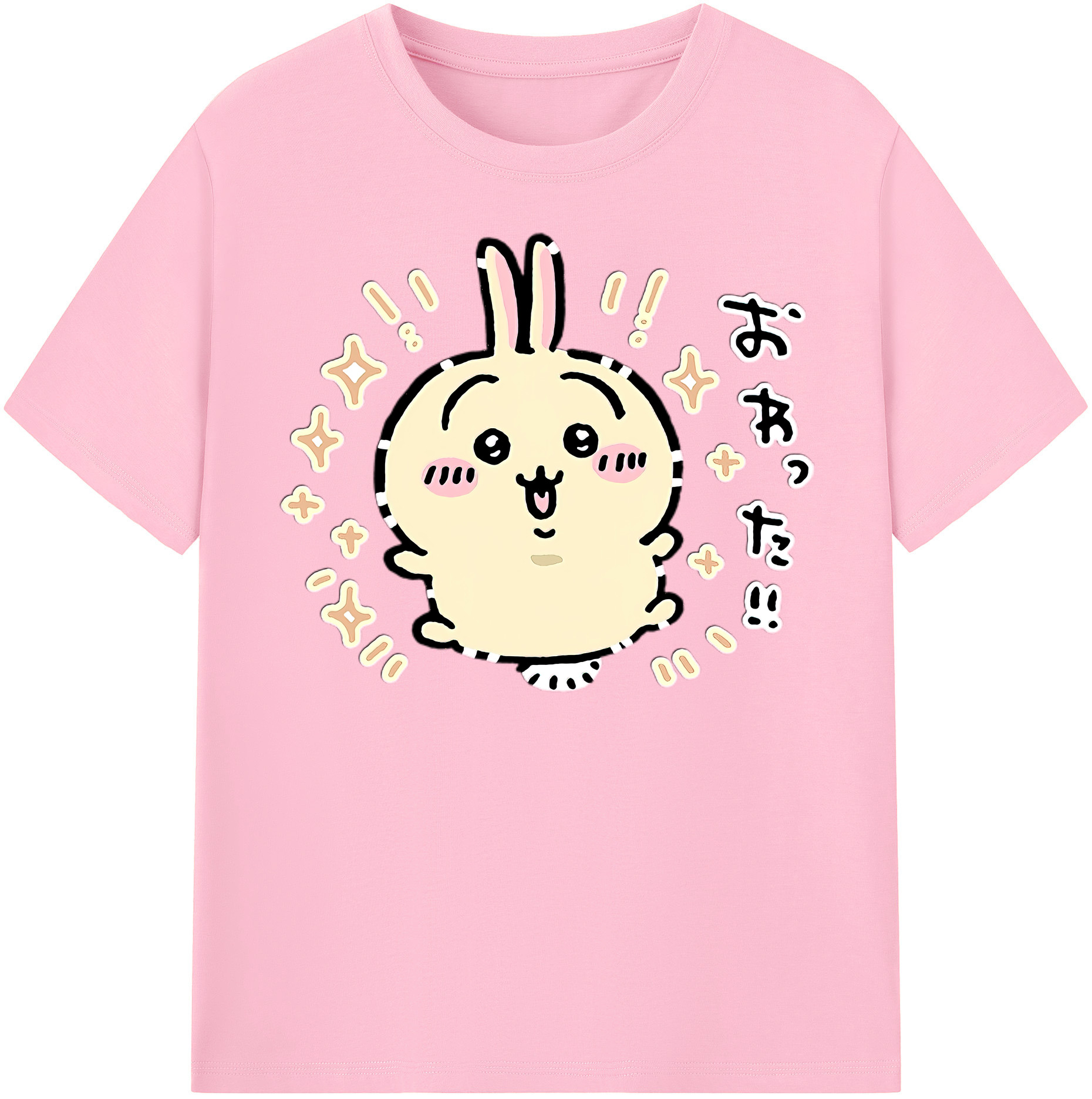 （画像用） ちいかわ うさぎ Chii-kawa usagi 綿100％半袖Tシャツ（フロントプリント）