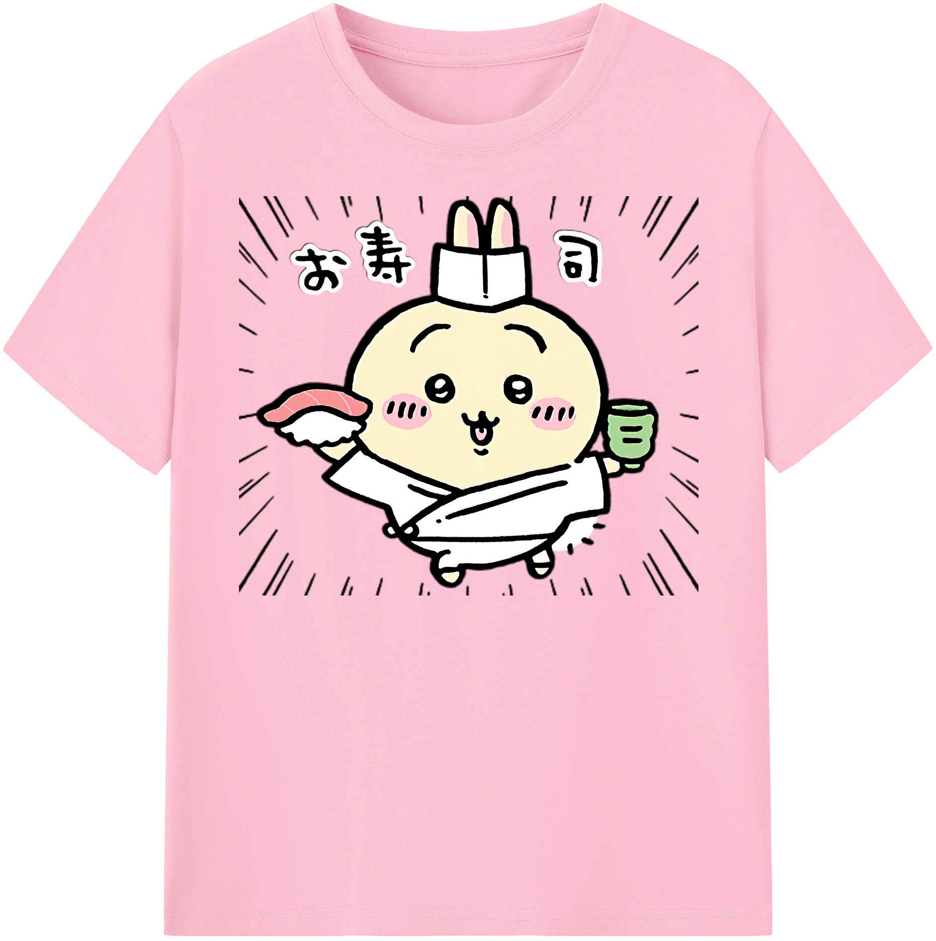 （画像用） ちいかわ うさぎ Chii-kawa usagi 綿100％半袖Tシャツ（フロントプリント）