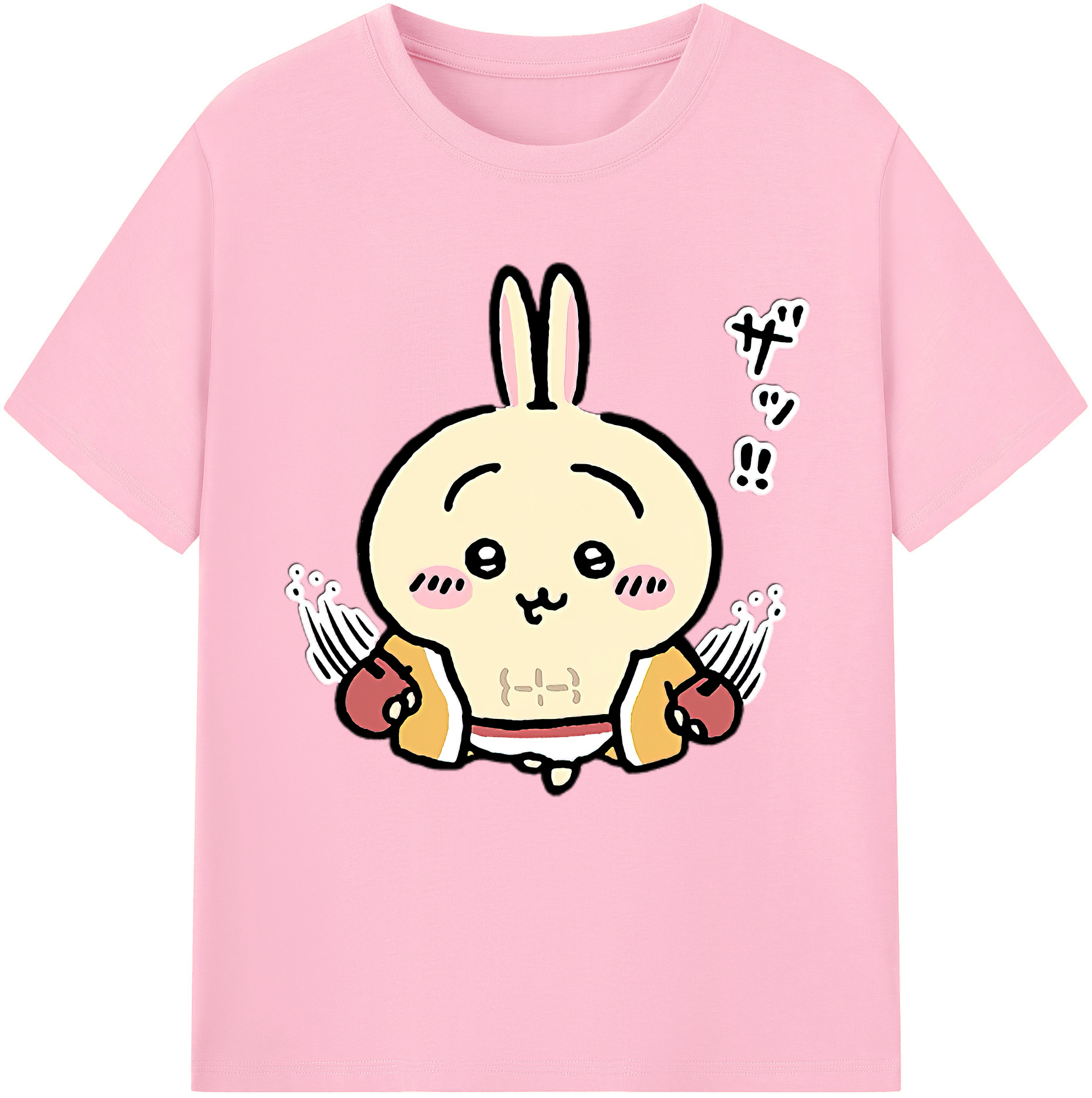 （画像用） ちいかわ うさぎ Chii-kawa usagi 綿100％半袖Tシャツ（フロントプリント）