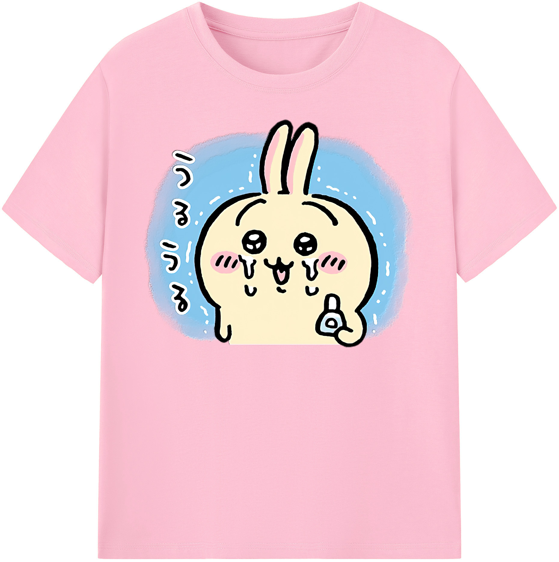 （画像用） ちいかわ うさぎ Chii-kawa usagi 綿100％半袖Tシャツ（フロントプリント）