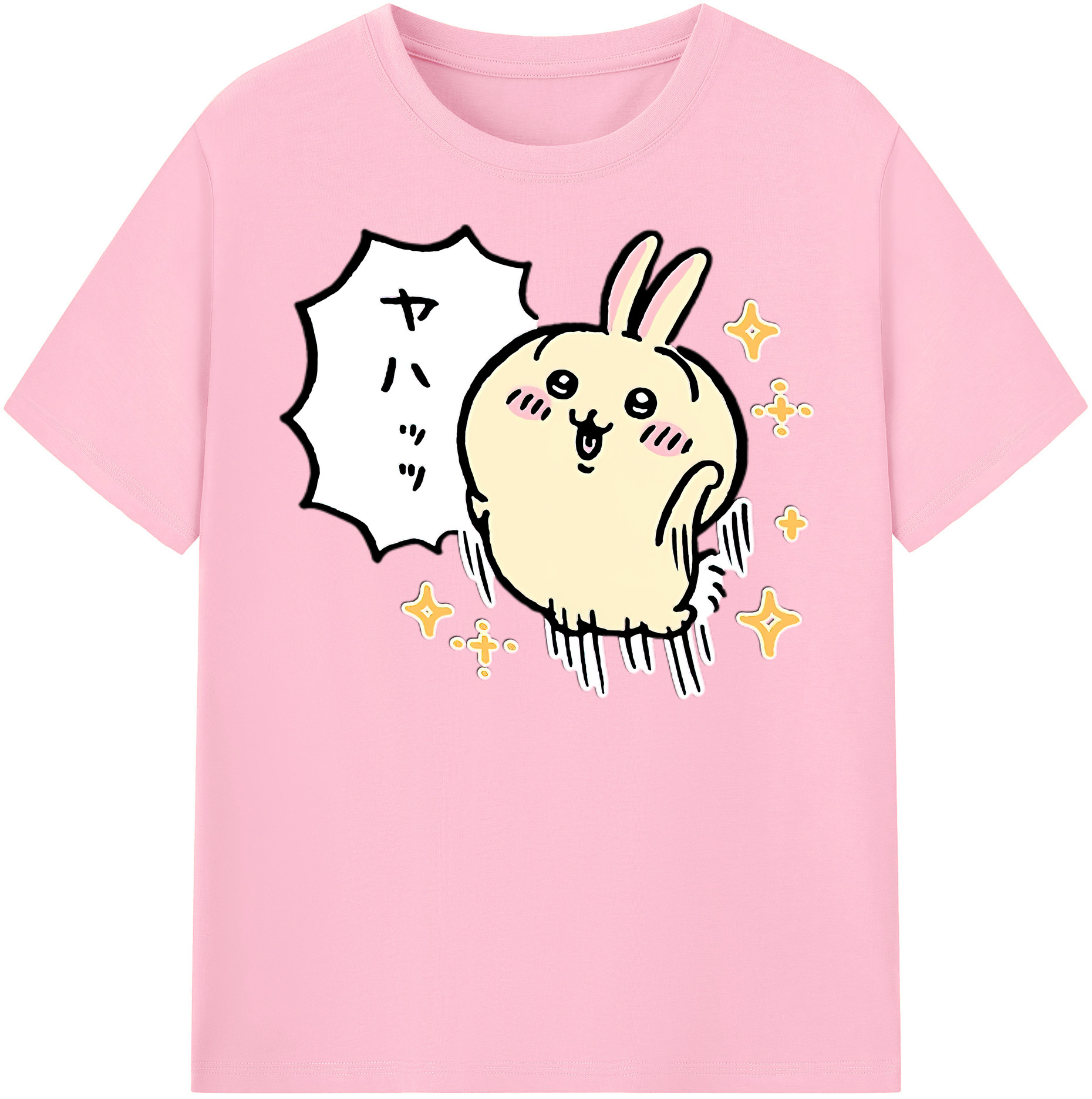 （画像用） ちいかわ うさぎ Chii-kawa usagi 綿100％半袖Tシャツ（フロントプリント）