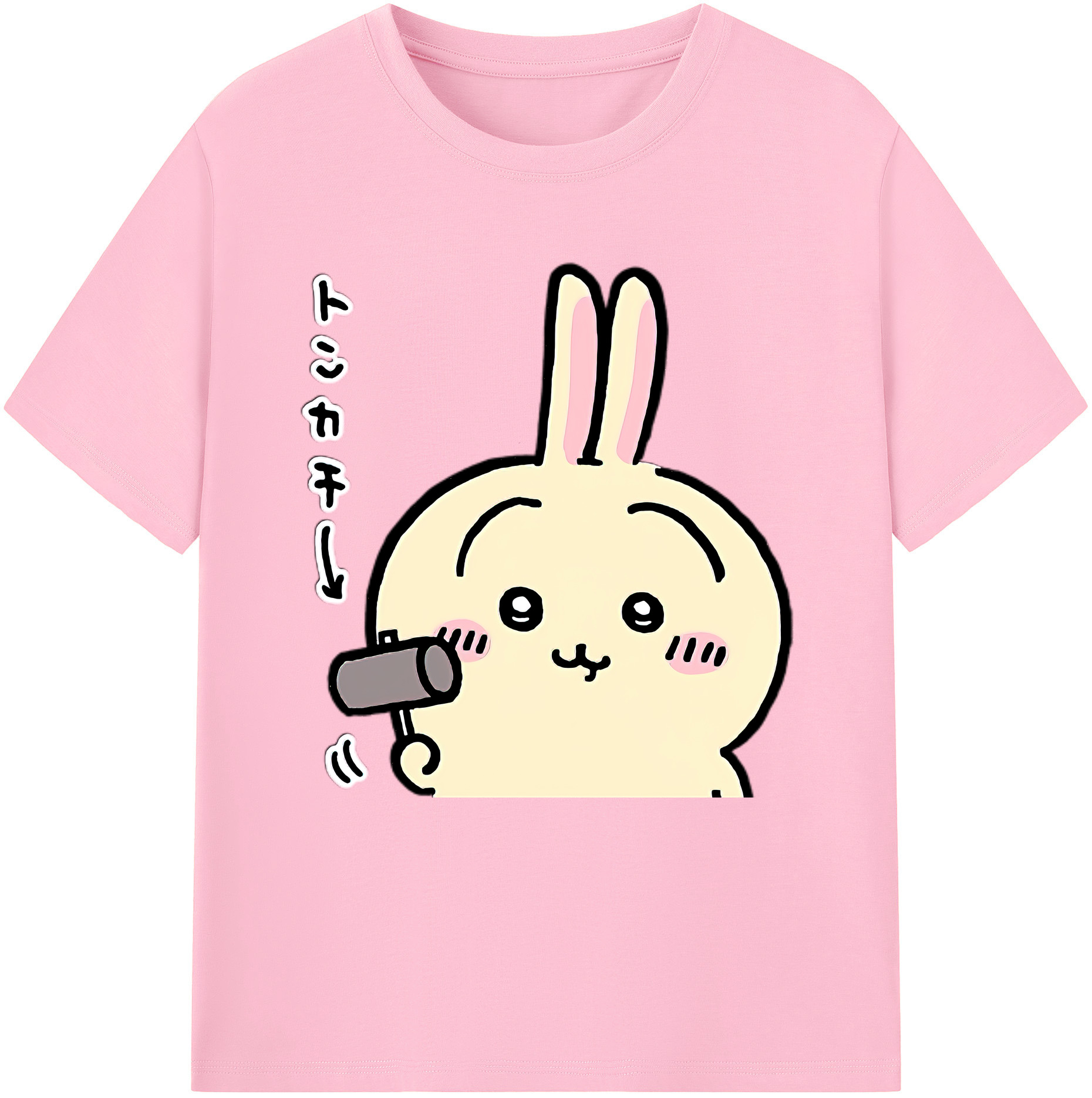 （画像用） ちいかわ うさぎ Chii-kawa usagi 綿100％半袖Tシャツ（フロントプリント）