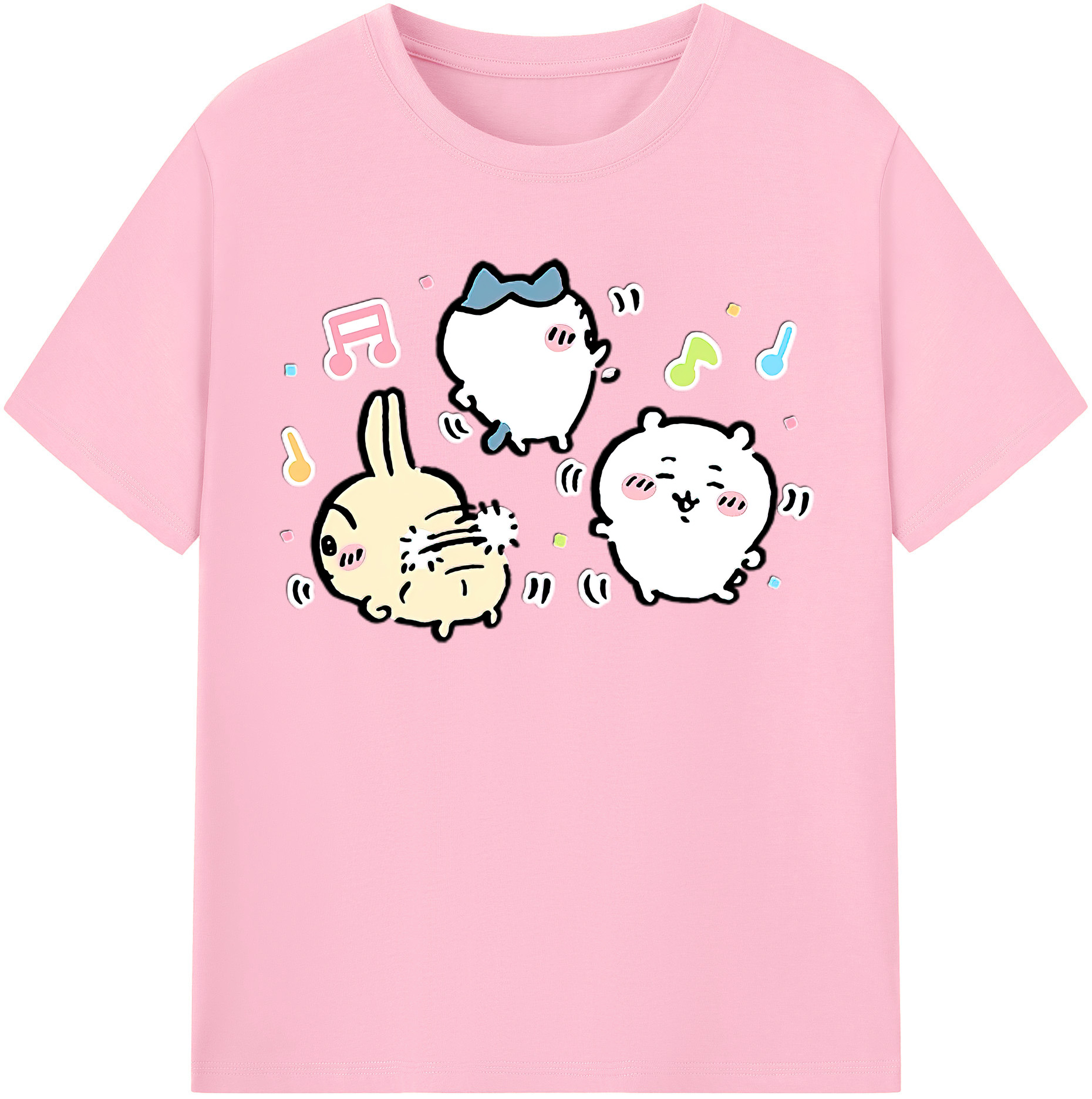 （画像用） ちいかわ うさぎ Chii-kawa usagi 綿100％半袖Tシャツ（フロントプリント）