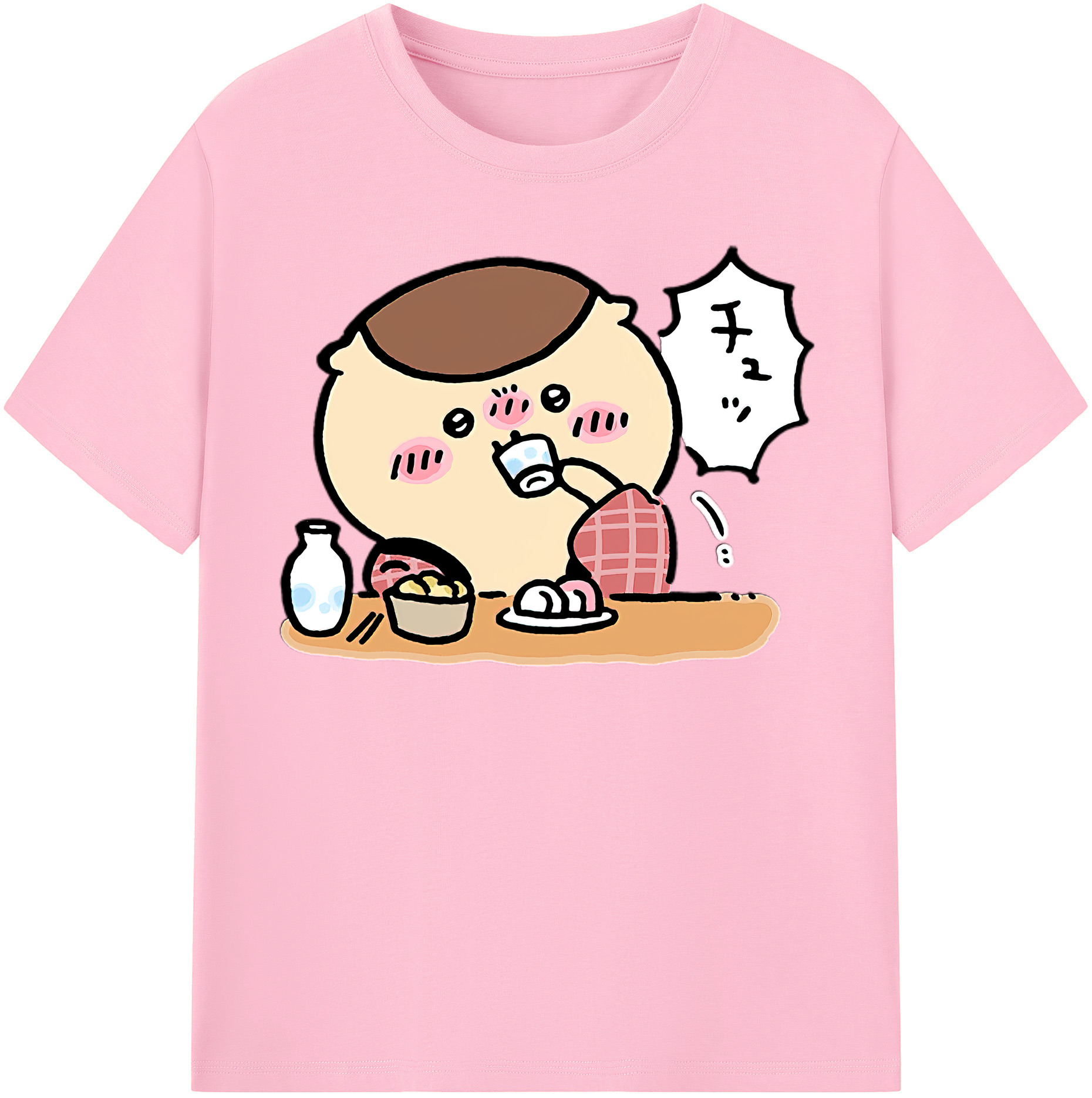 （画像用） ちいかわ くりまんじゅう Chii-kawa kuri manjū 綿100％半袖Tシャツ（フロントプリント）