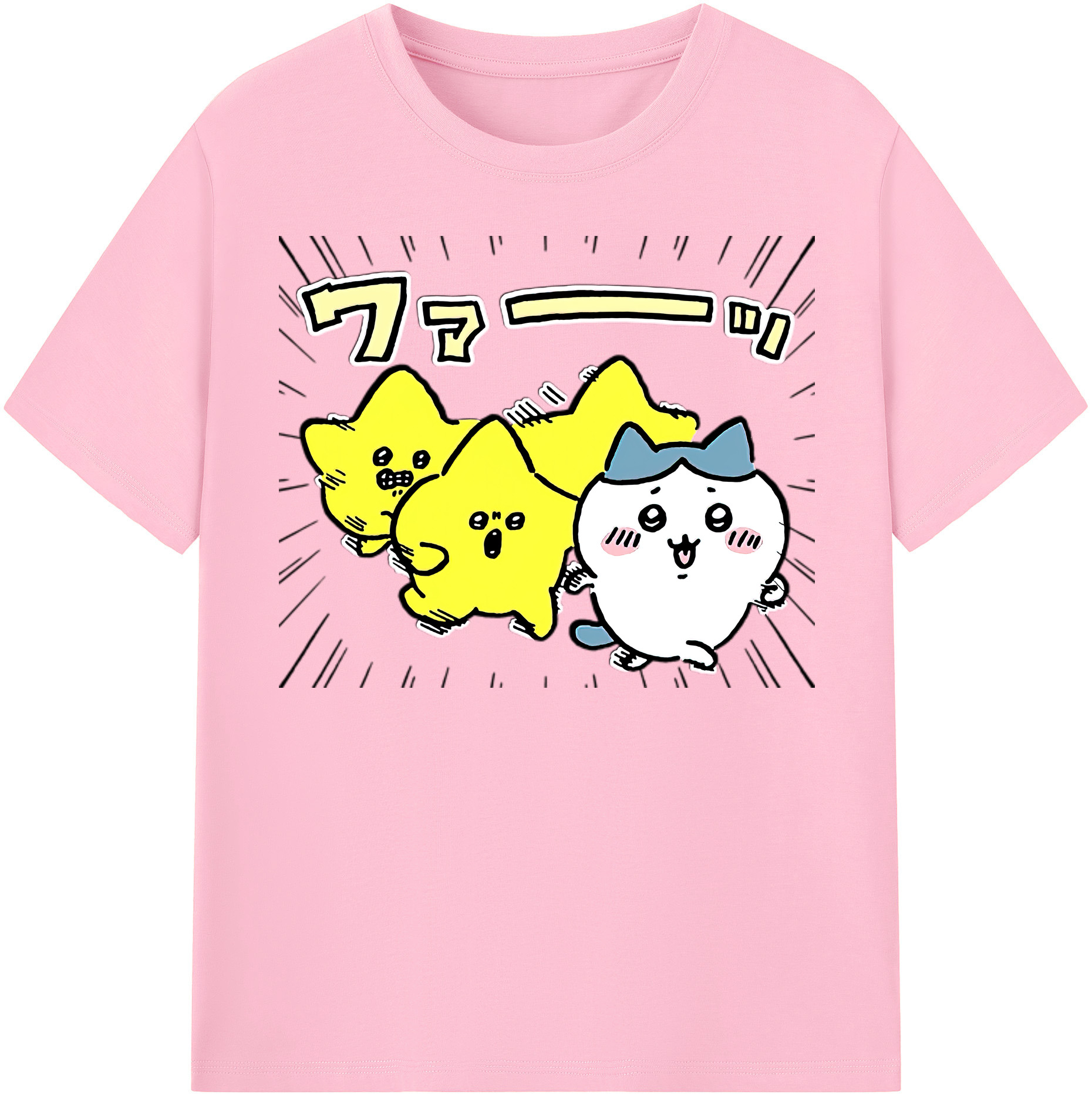 （画像用） ちいかわ 流れ星 Chii-kawa Shooting star 綿100％半袖Tシャツ（フロントプリント）