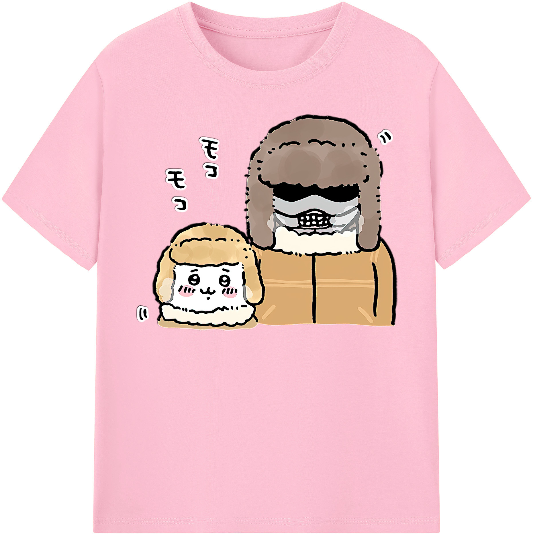 （画像用） ちいかわ 労働の鎧さん Chii-kawa Mr. Armor of Labor 綿100％半袖Tシャツ（フロントプリント）