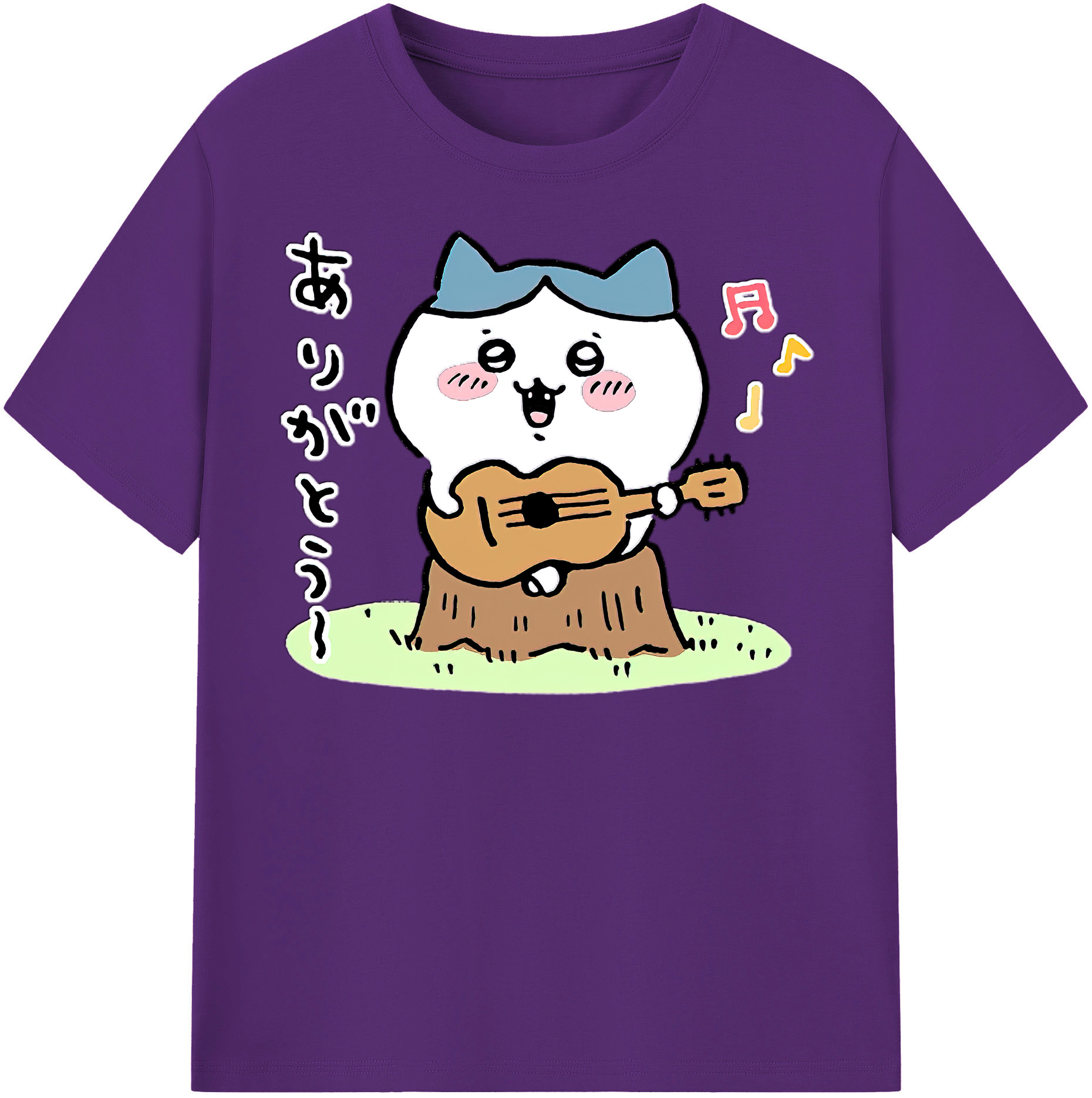 （画像用） ちいかわ ハチワレ Chii-kawa hachiware 綿100％半袖Tシャツ（フロントプリント）