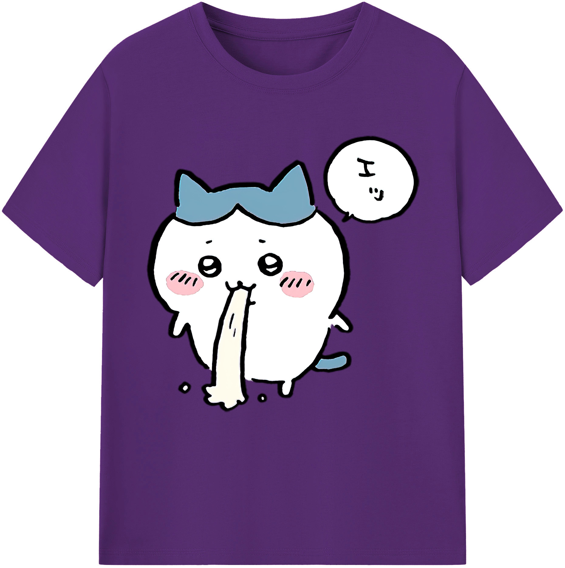 （画像用） ちいかわ ハチワレ Chii-kawa hachiware 綿100％半袖Tシャツ（フロントプリント）