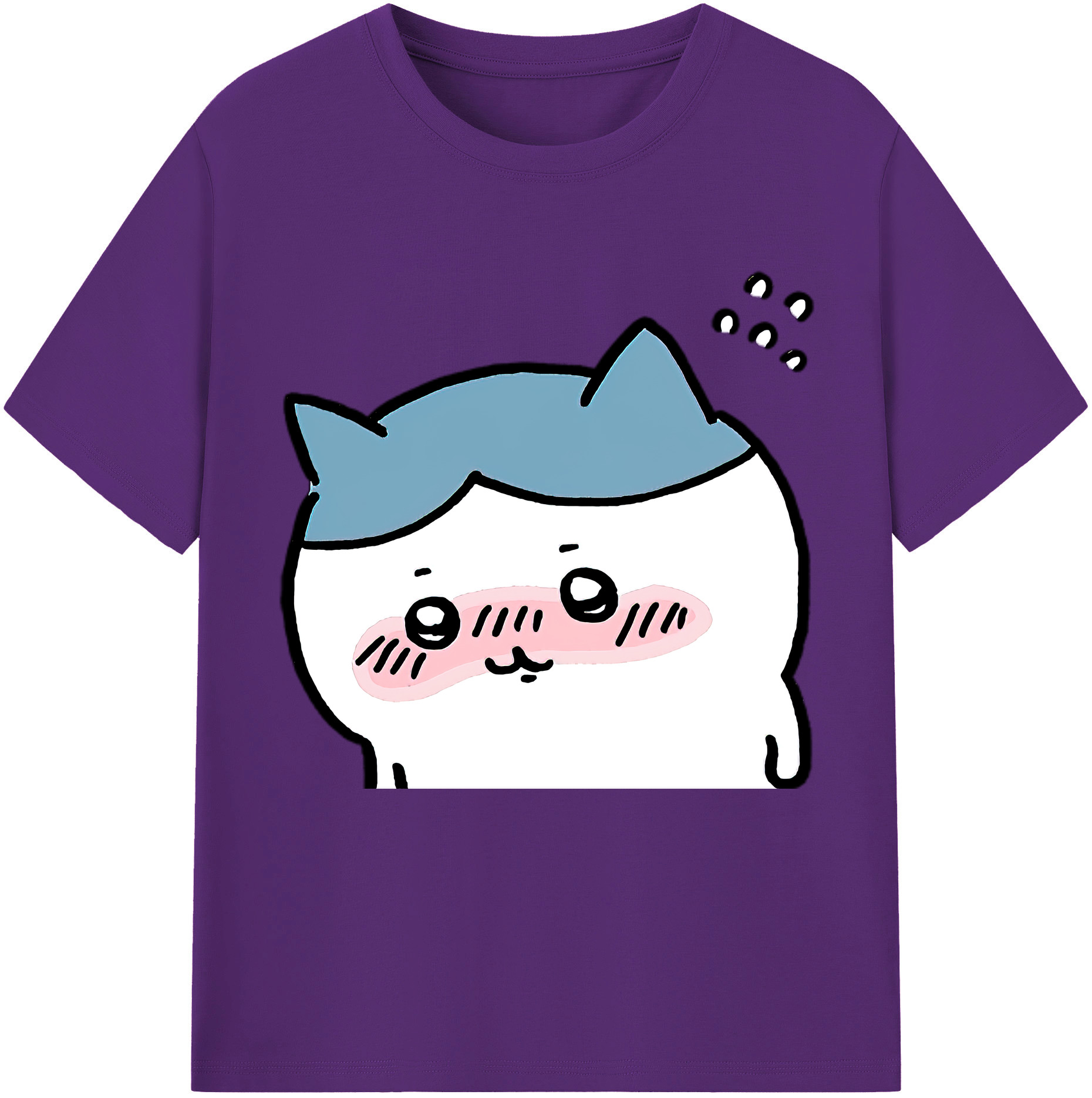 （画像用） ちいかわ ハチワレ Chii-kawa hachiware 綿100％半袖Tシャツ（フロントプリント）