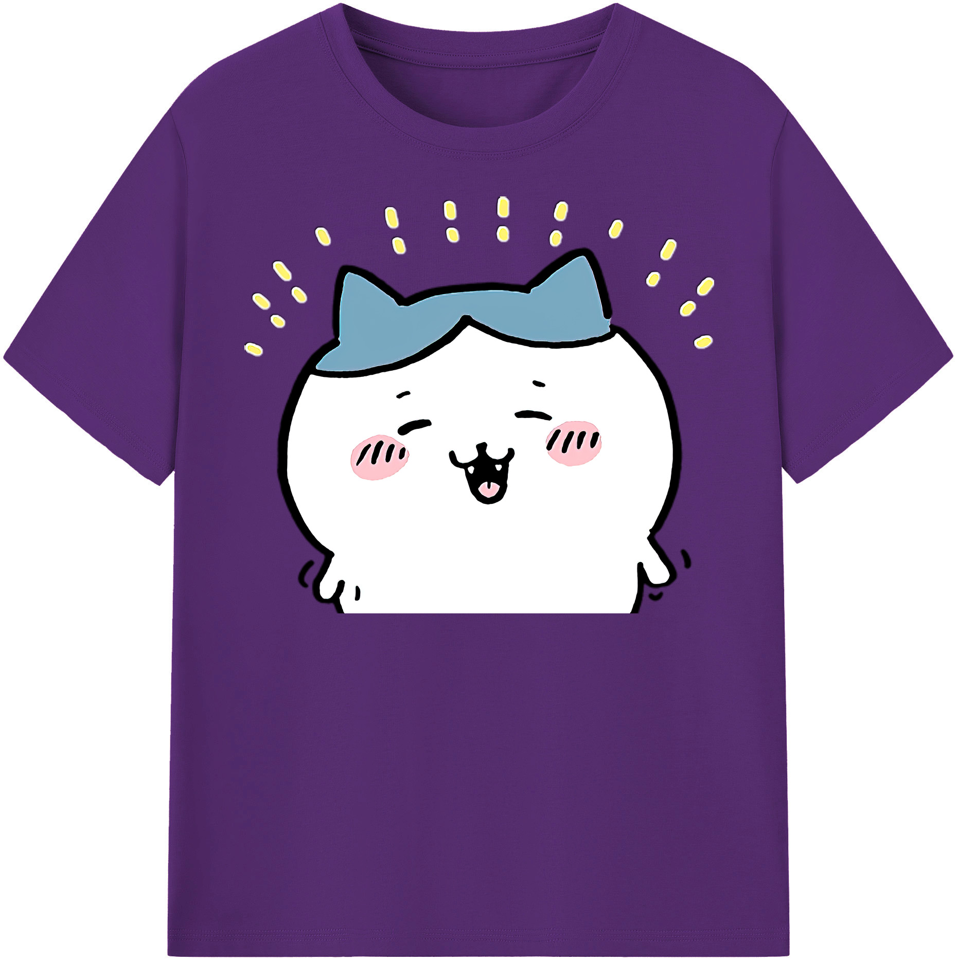 （画像用） ちいかわ ハチワレ Chii-kawa hachiware 綿100％半袖Tシャツ（フロントプリント）