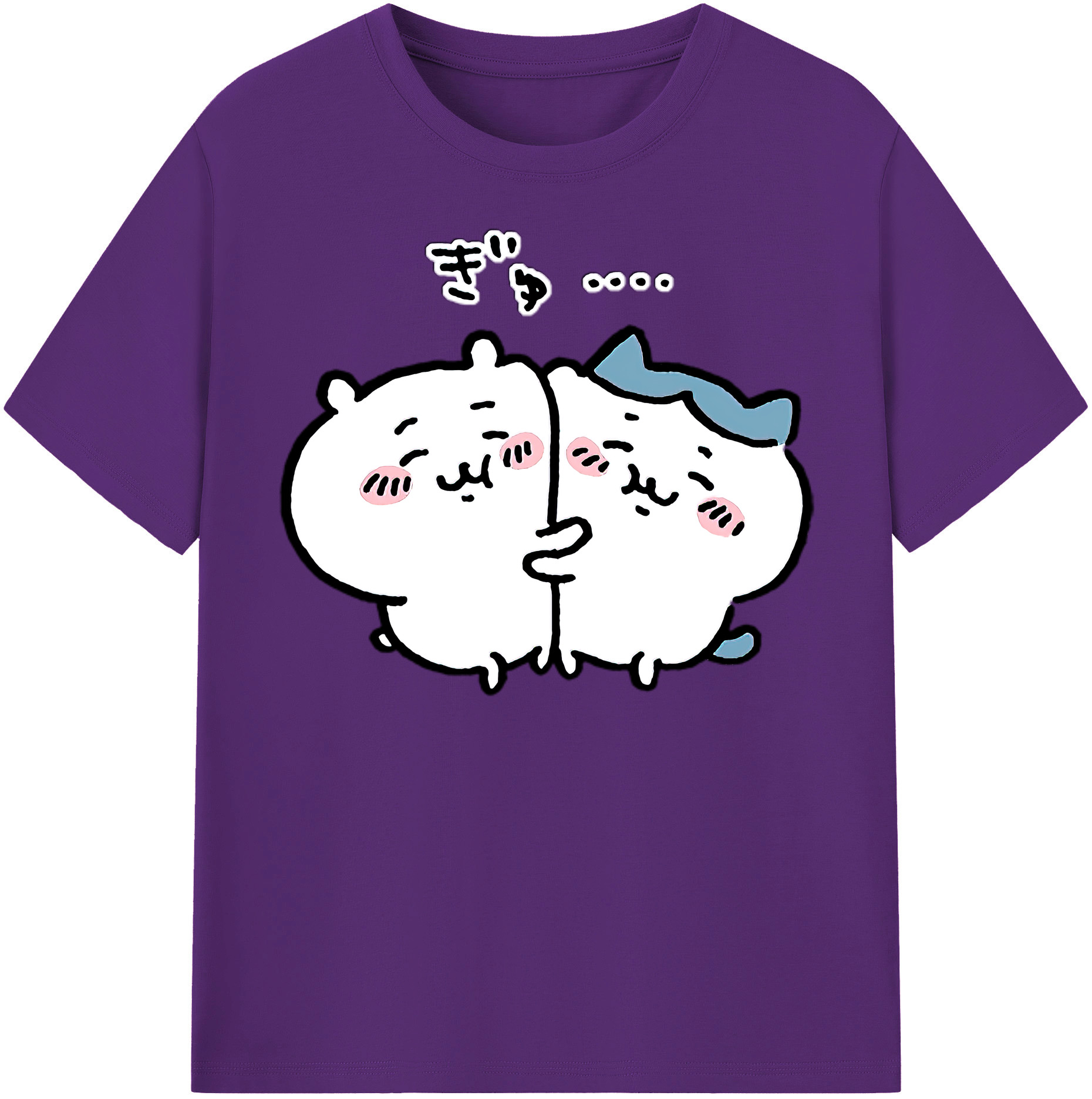 （画像用） ちいかわ ハチワレ Chii-kawa hachiware 綿100％半袖Tシャツ（フロントプリント）