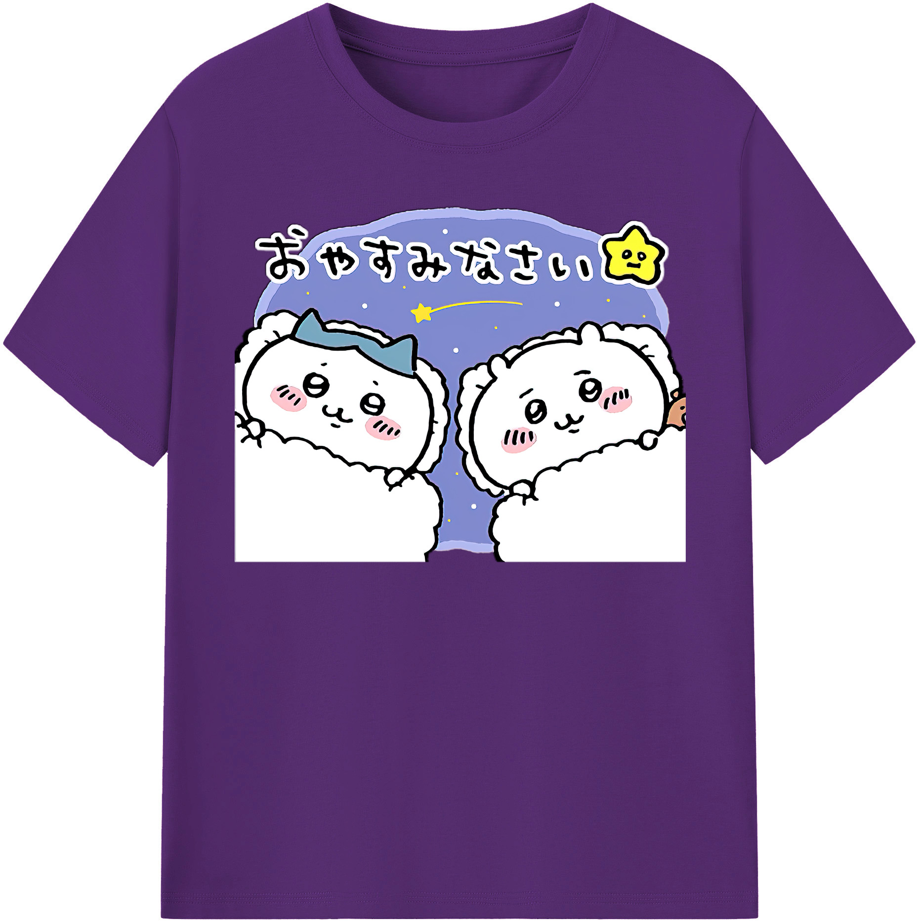 （画像用） ちいかわ ハチワレ Chii-kawa hachiware 綿100％半袖Tシャツ（フロントプリント）