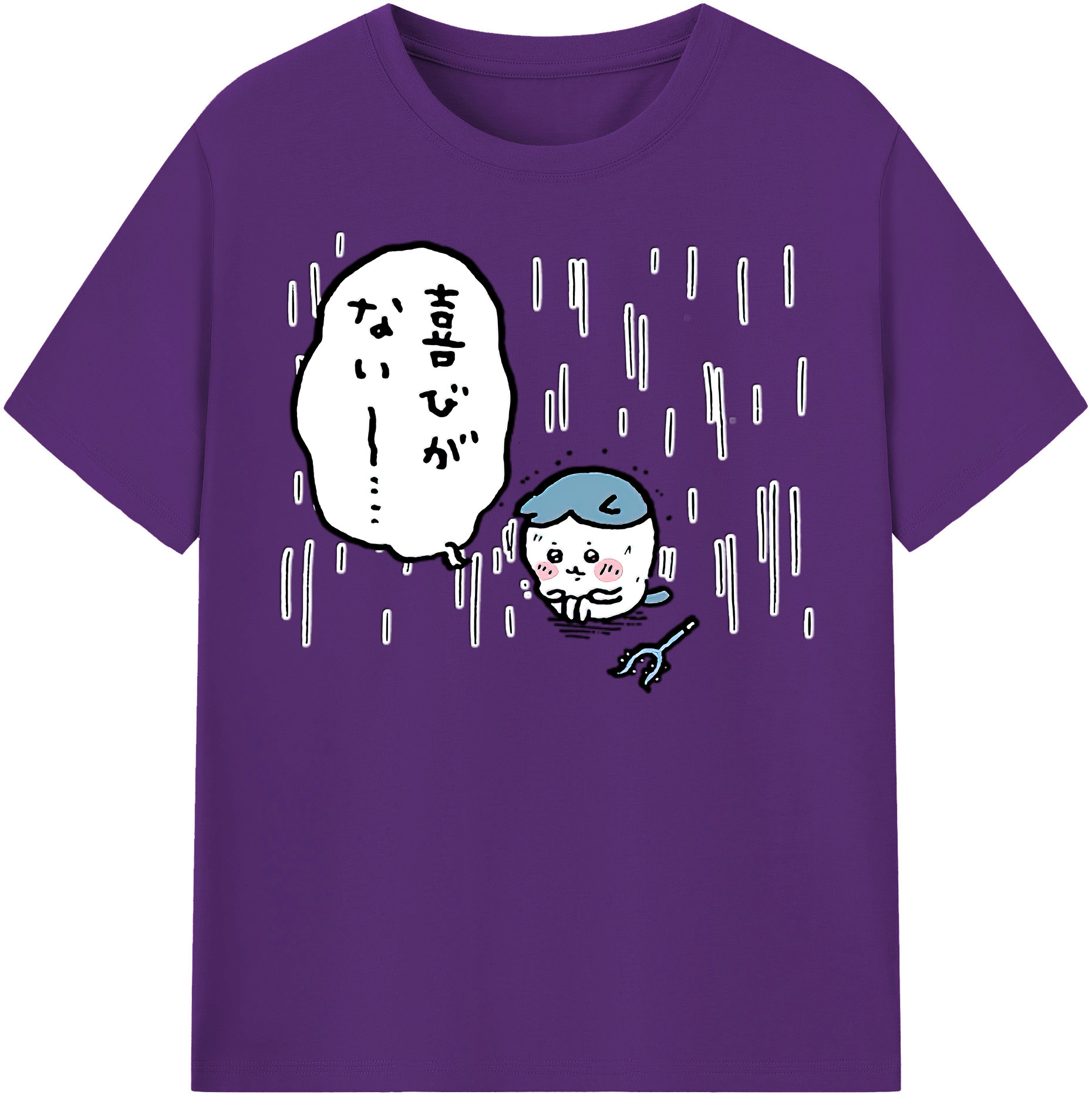 （画像用） ちいかわ ハチワレ Chii-kawa hachiware 綿100％半袖Tシャツ（フロントプリント）
