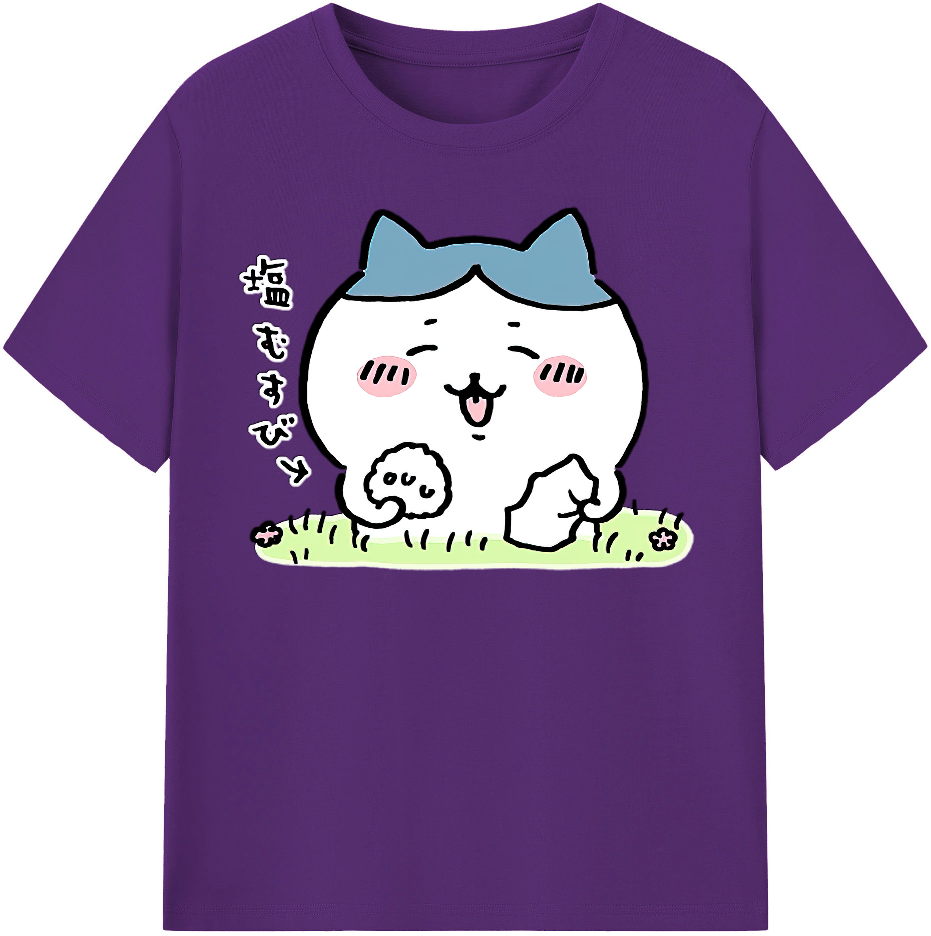（画像用） ちいかわ ハチワレ Chii-kawa hachiware 綿100％半袖Tシャツ（フロントプリント）