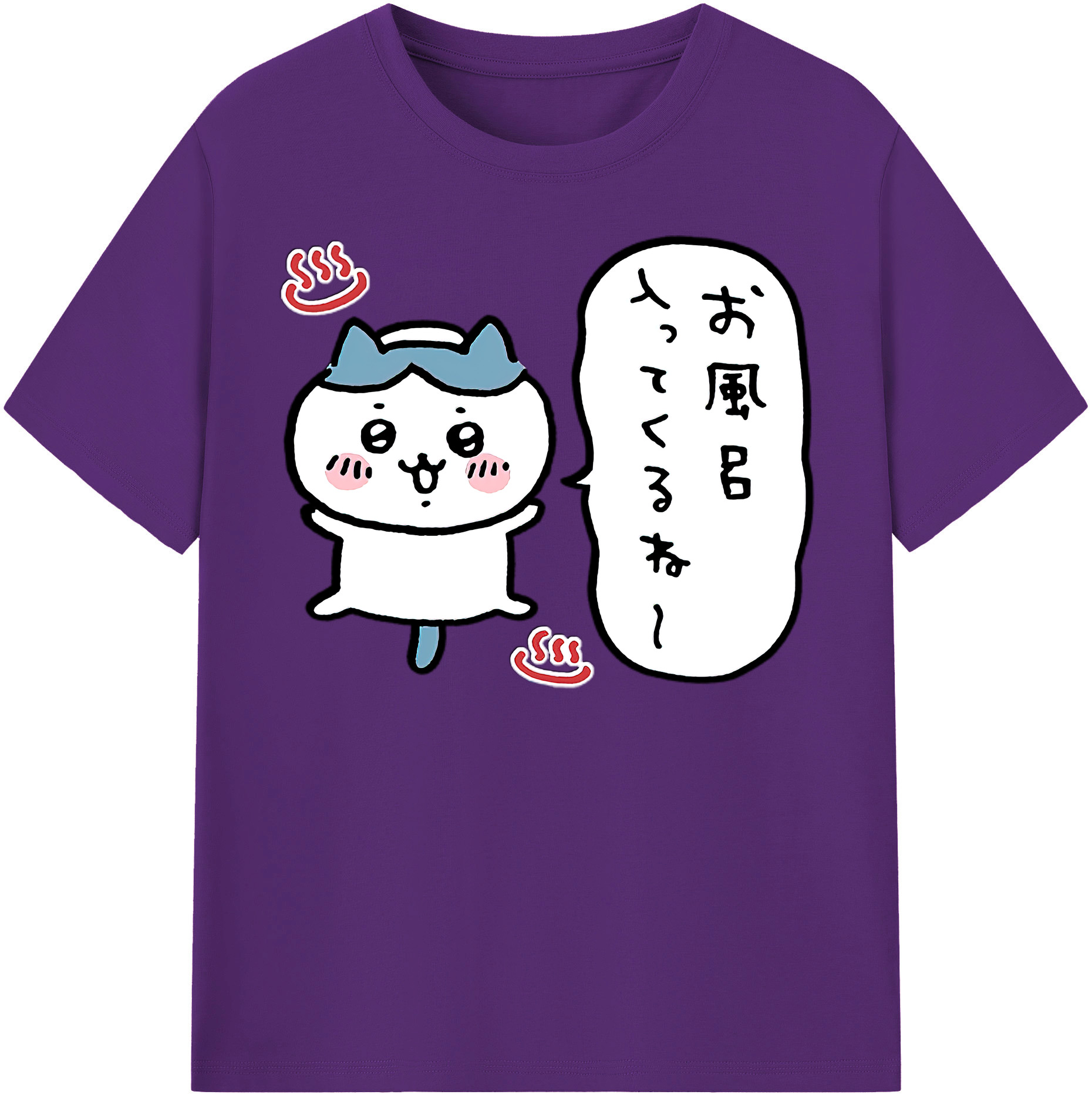 （画像用） ちいかわ ハチワレ Chii-kawa hachiware 綿100％半袖Tシャツ（フロントプリント）