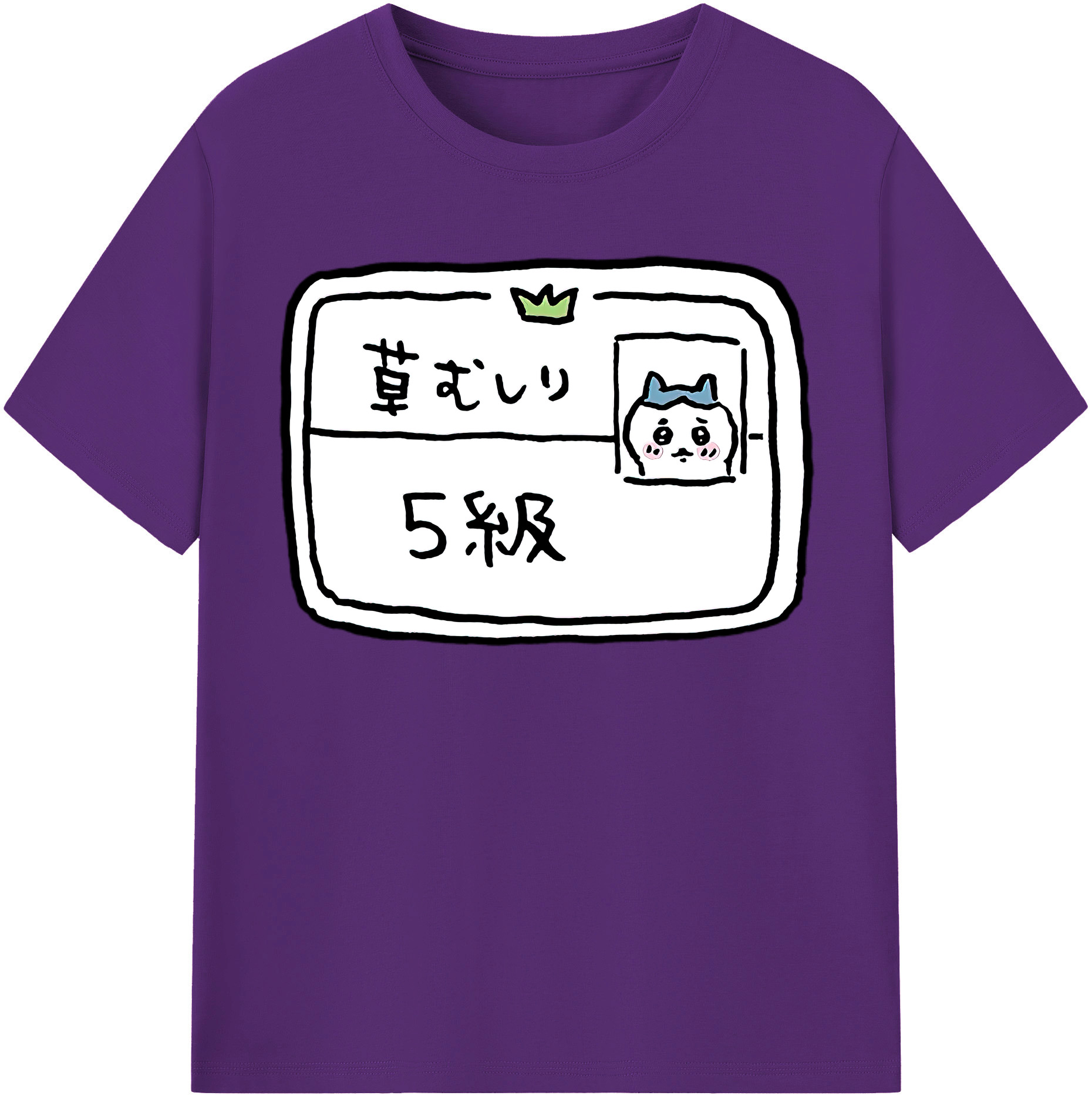 （画像用） ちいかわ ハチワレ Chii-kawa hachiware 綿100％半袖Tシャツ（フロントプリント）