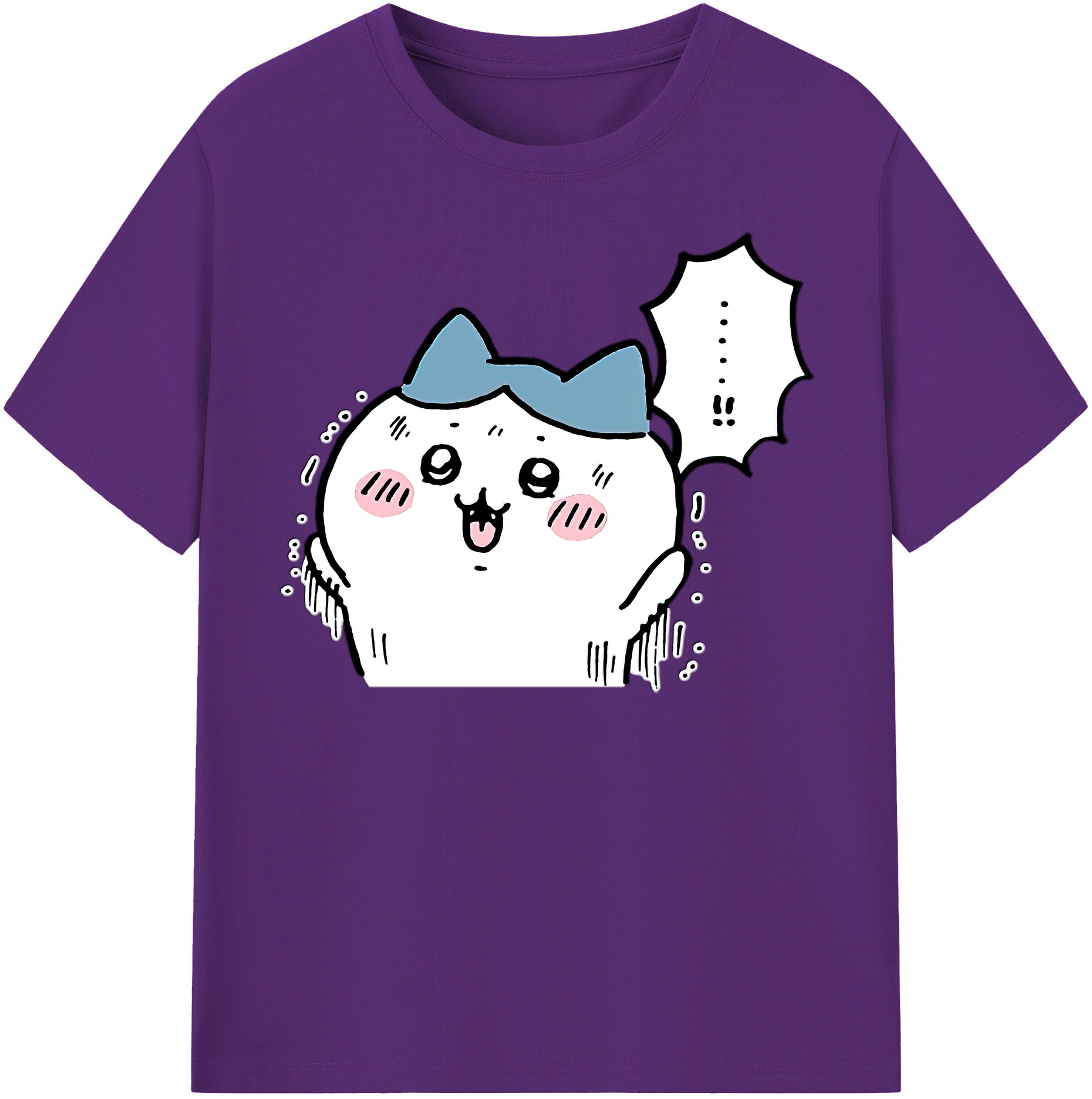 （画像用） ちいかわ ハチワレ Chii-kawa hachiware 綿100％半袖Tシャツ（フロントプリント）