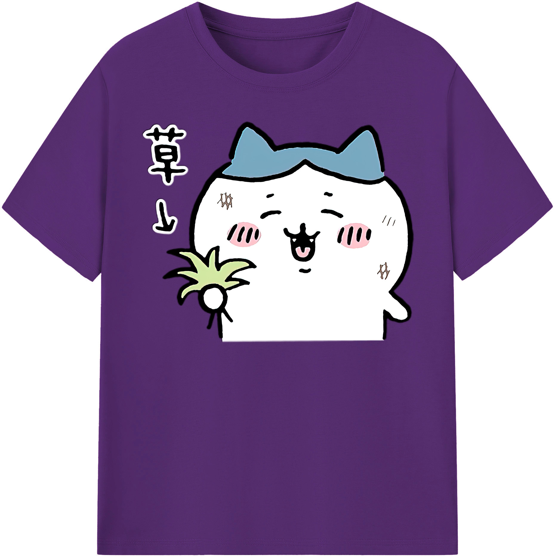 （画像用） ちいかわ ハチワレ Chii-kawa hachiware 綿100％半袖Tシャツ（フロントプリント）