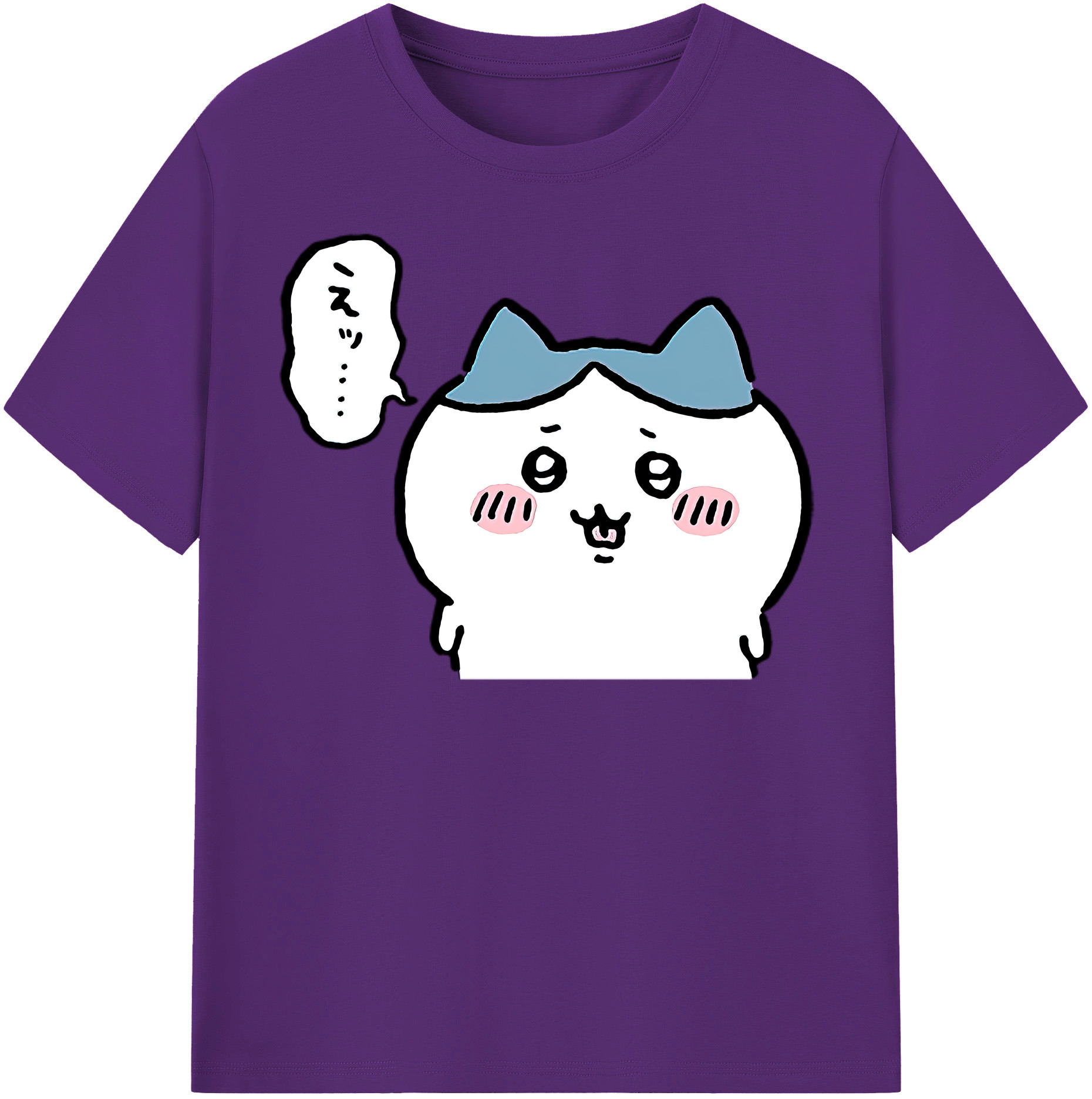 （画像用） ちいかわ ハチワレ Chii-kawa hachiware 綿100％半袖Tシャツ（フロントプリント）