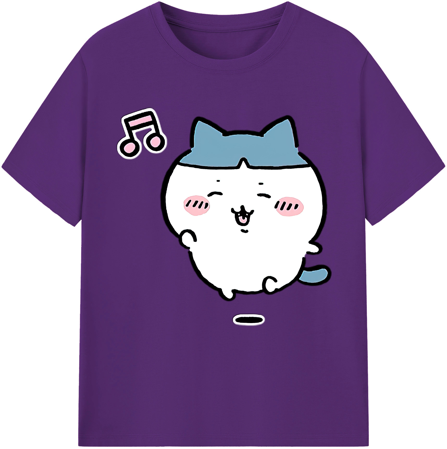（画像用） ちいかわ ハチワレ Chii-kawa hachiware 綿100％半袖Tシャツ（フロントプリント）
