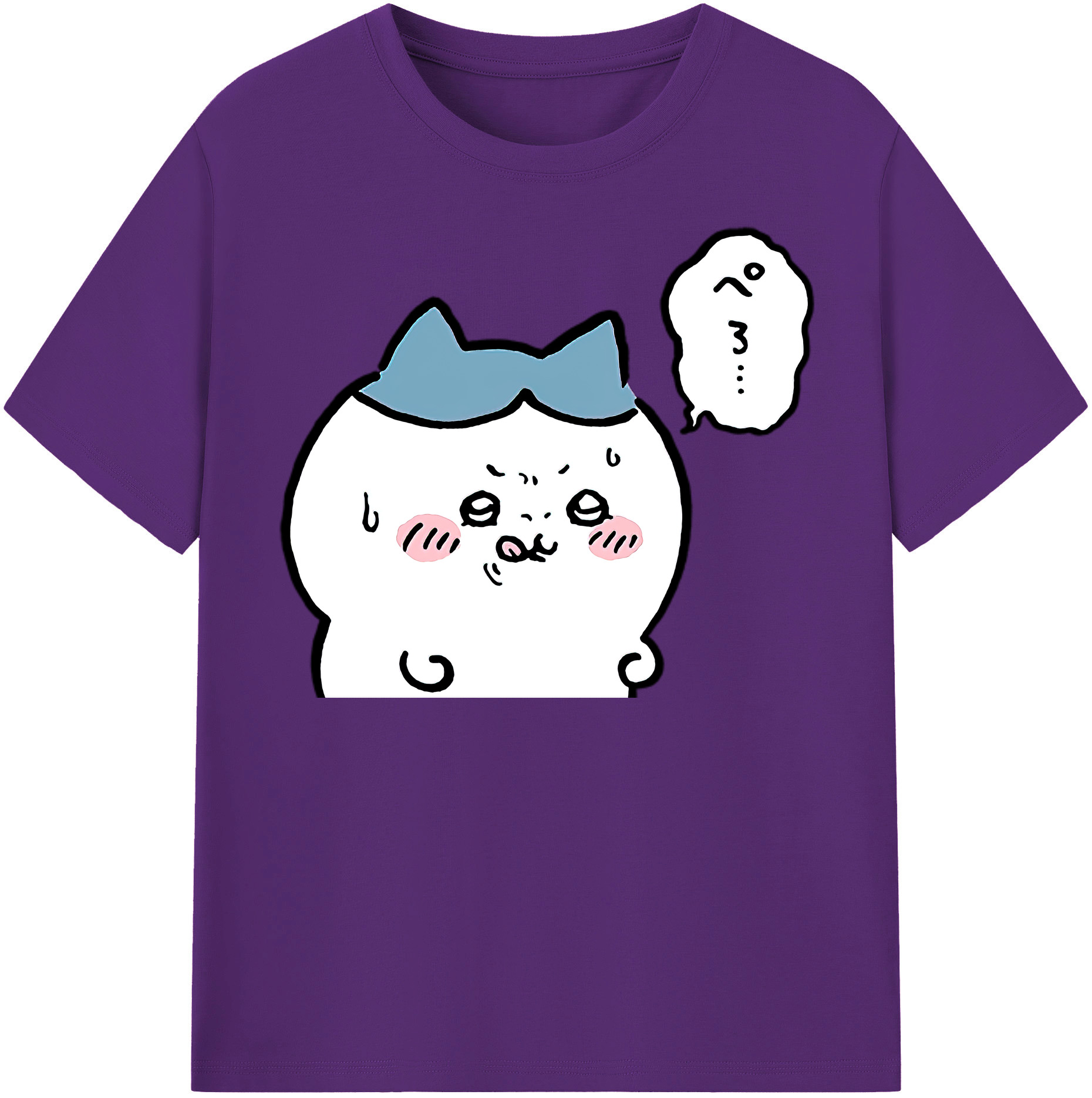 （画像用） ちいかわ ハチワレ Chii-kawa hachiware 綿100％半袖Tシャツ（フロントプリント）