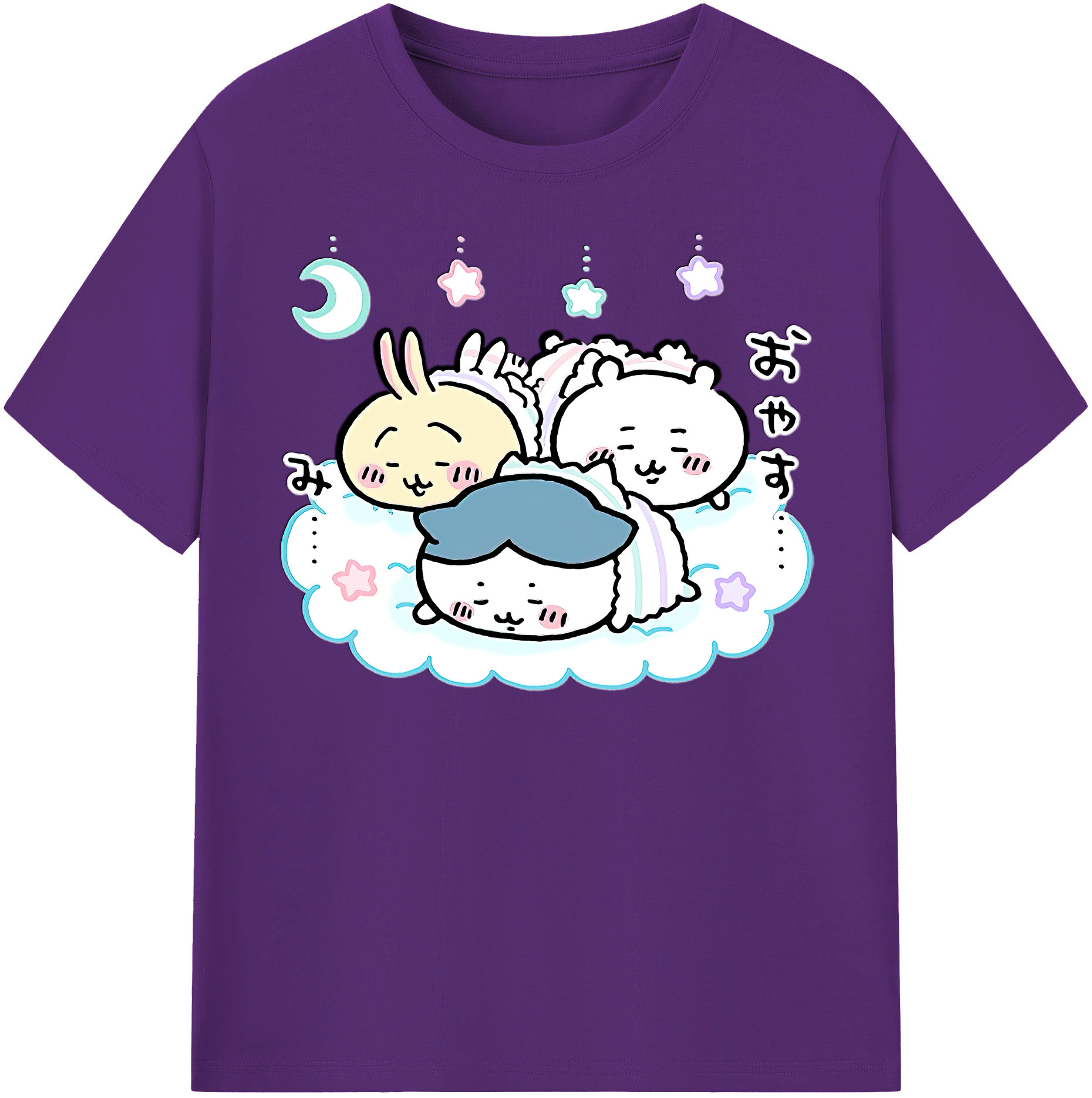 （画像用） ちいかわ ハチワレ Chii-kawa hachiware 綿100％半袖Tシャツ（フロントプリント）
