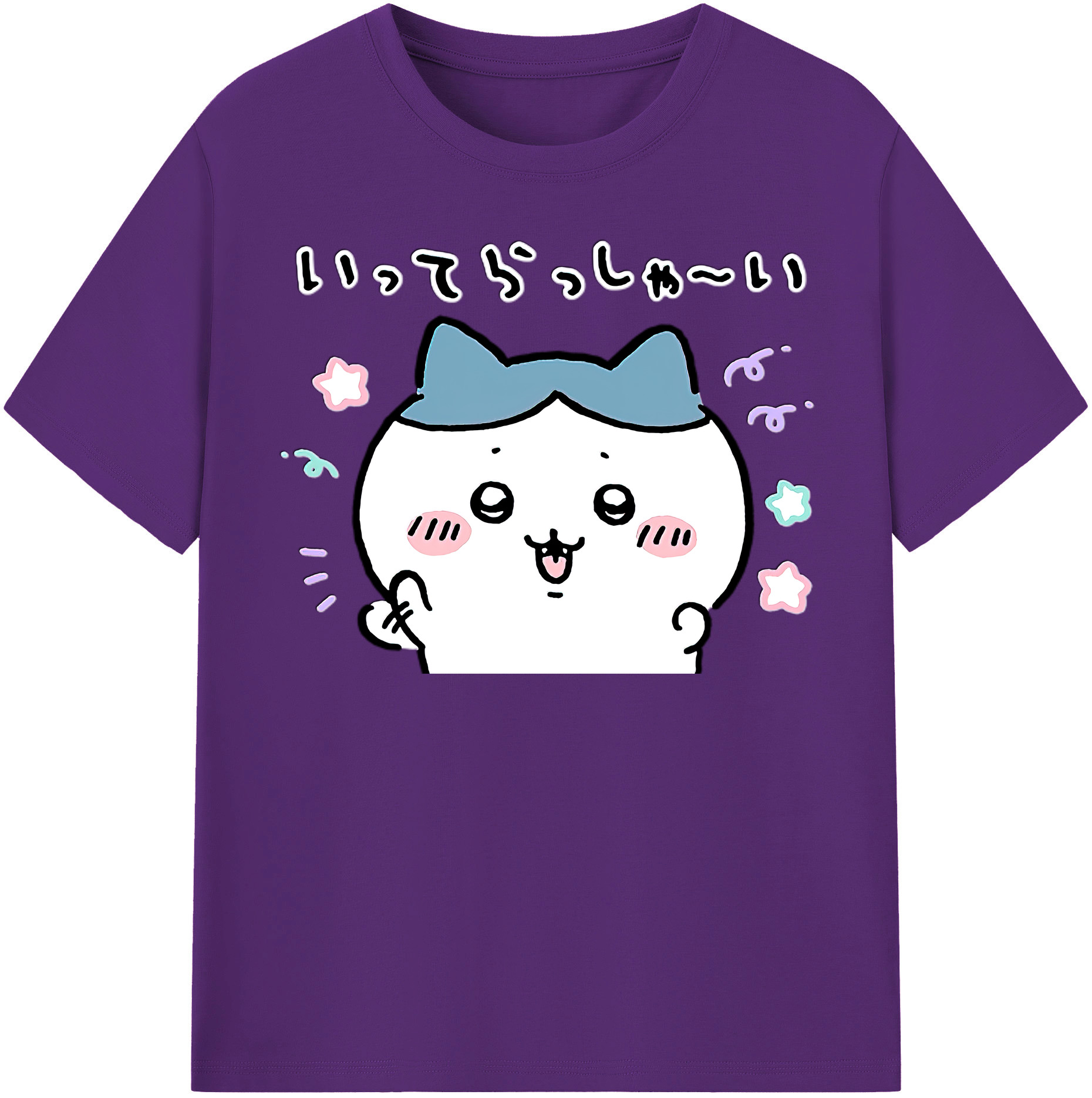 （画像用） ちいかわ ハチワレ Chii-kawa hachiware 綿100％半袖Tシャツ（フロントプリント）