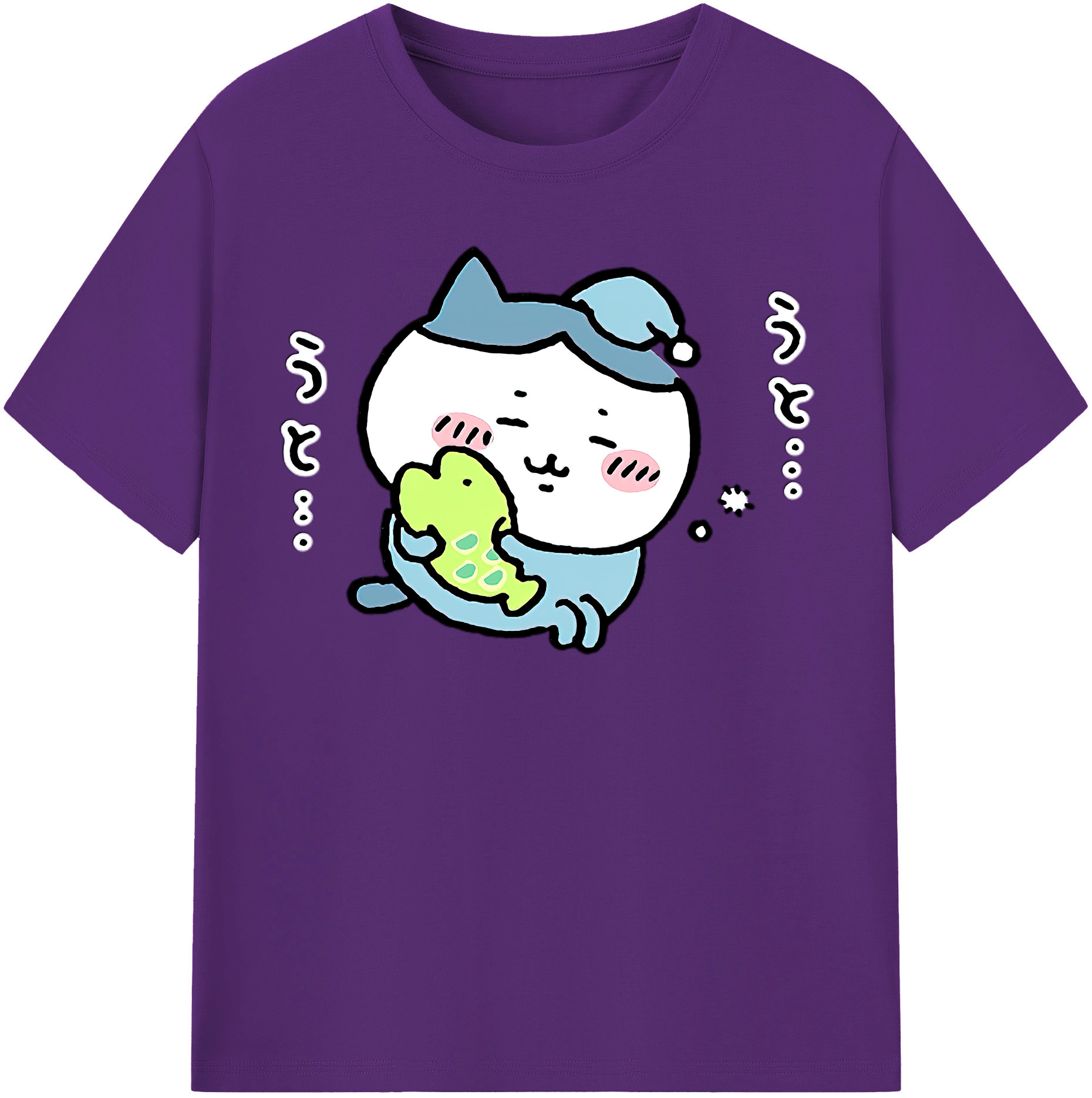 （画像用） ちいかわ ハチワレ Chii-kawa hachiware 綿100％半袖Tシャツ（フロントプリント）